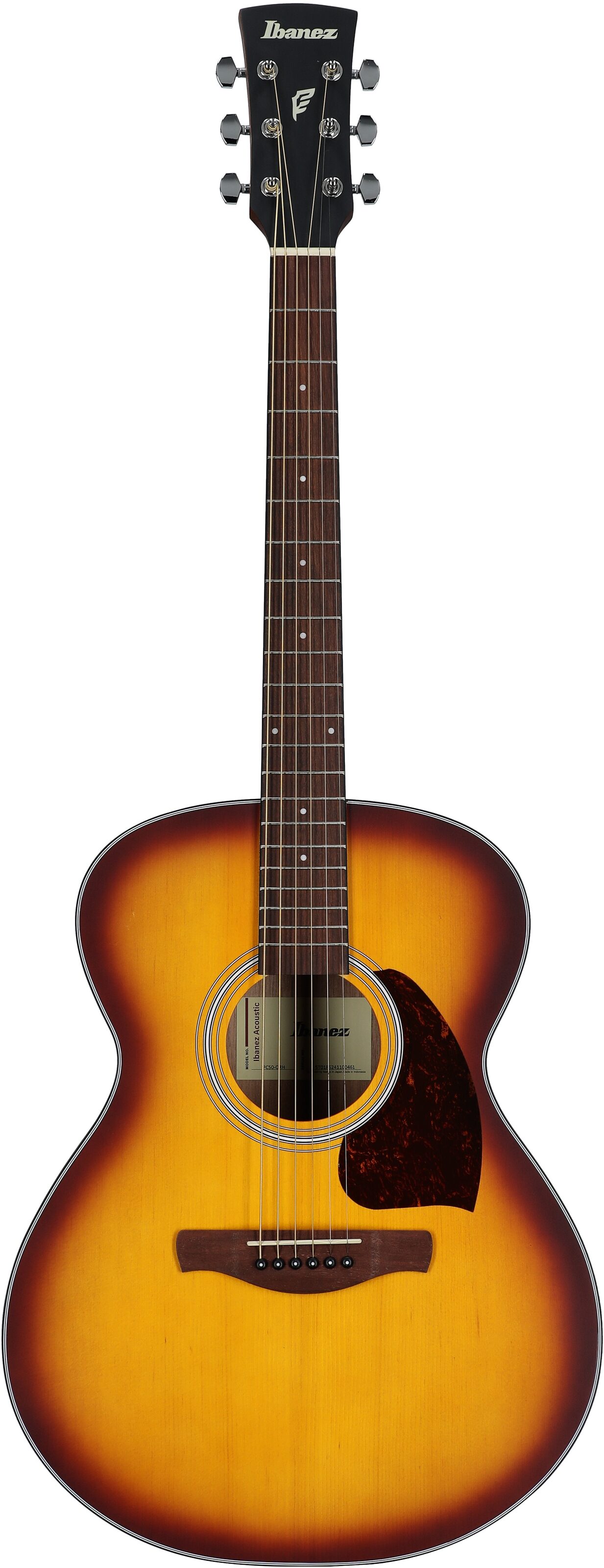 Ibanez PC50 Acoustic Guitar, Open Pore Brown Sunburst, Full Straight Front