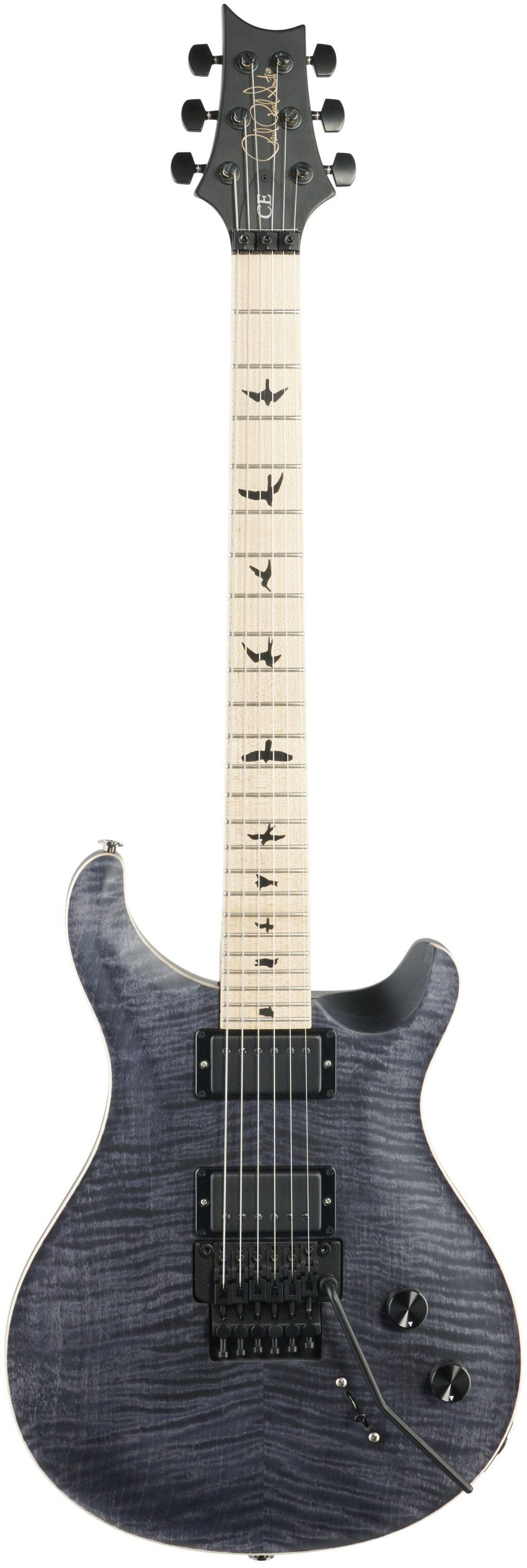 PRS Paul Reed Smith Dustie Waring CE24 Electric Guitar, with Floyd Rose (with Gig Bag), Gray Black, Full Straight Front