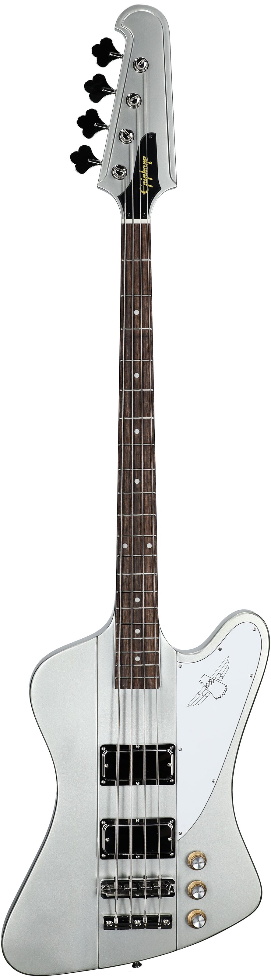Epiphone Thunderbird '64 Electric Bass (with Gig Bag), Silver Mist, with Gig Bag, Open Box (Very Good), Full Straight Front