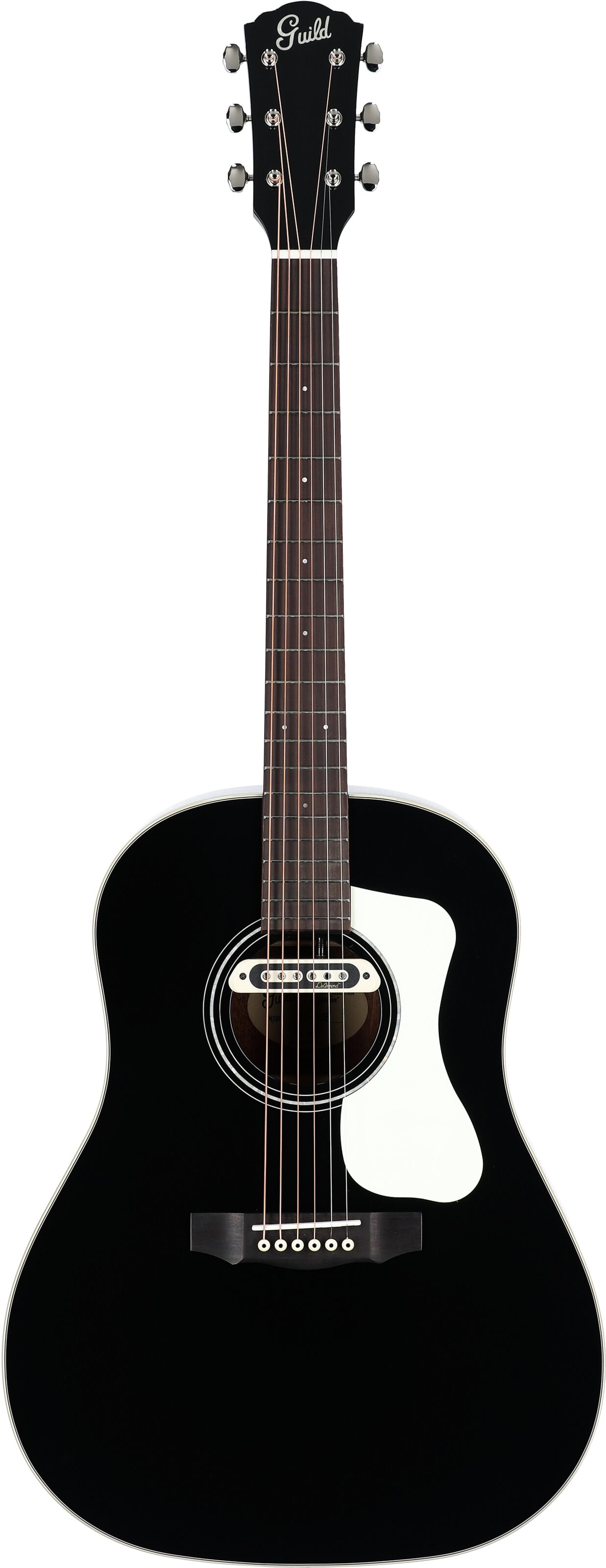 Guild DS-240E Dreadnought Acoustic-Electric Guitar, Black, Full Straight Front