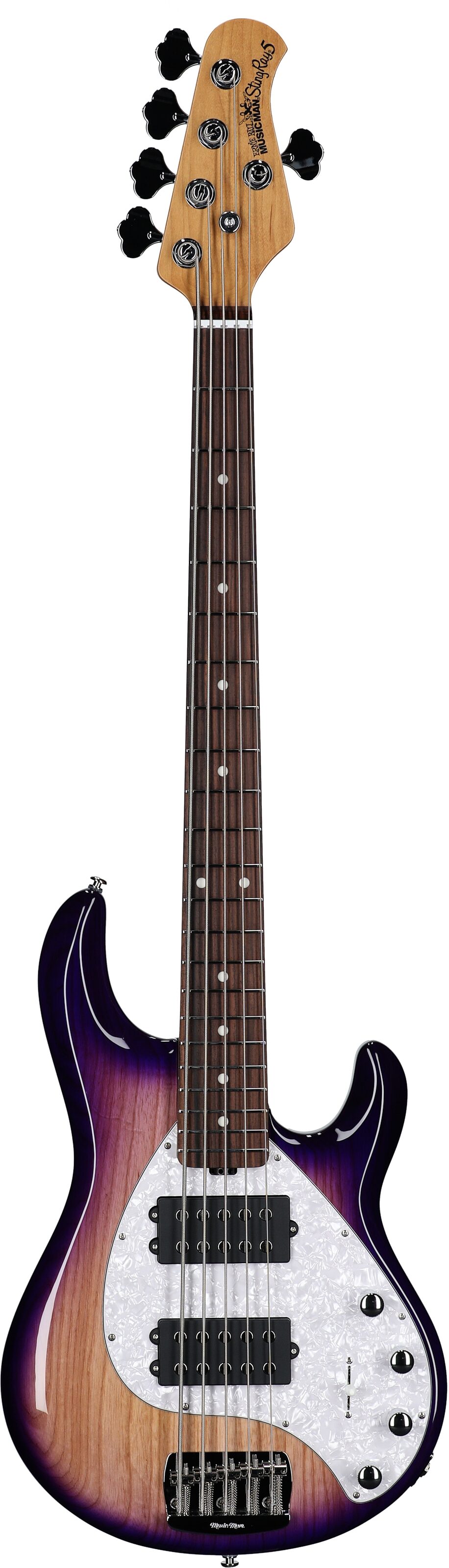 Ernie Ball Music Man StingRay 5 Special HH Electric Bass (with Case), Purple Sunset, Full Straight Front