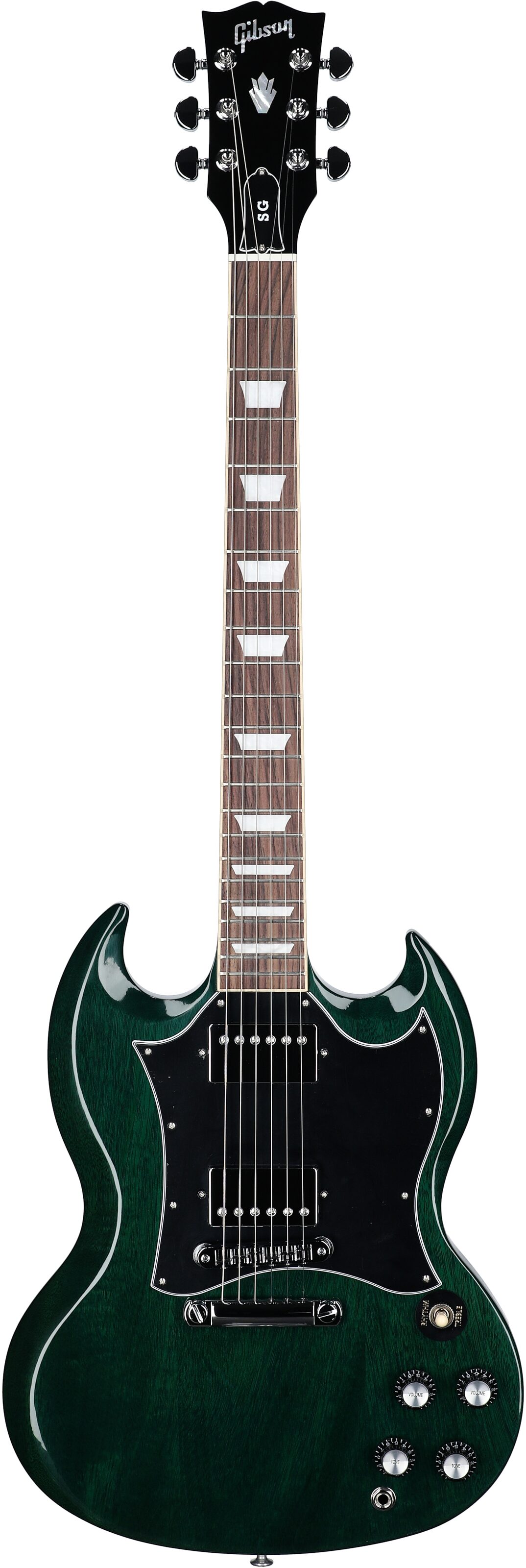 Gibson SG Standard Custom Color Electric Guitar (with Soft Case), Transparent Teal, Full Straight Front
