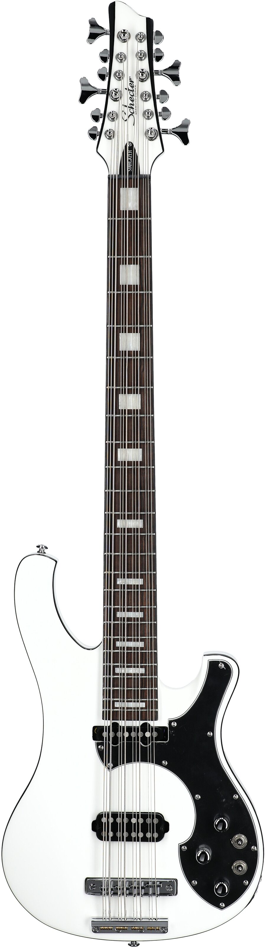 Schecter Stargazer 12 Electric Bass, 12-String, Gloss White, Full Straight Front