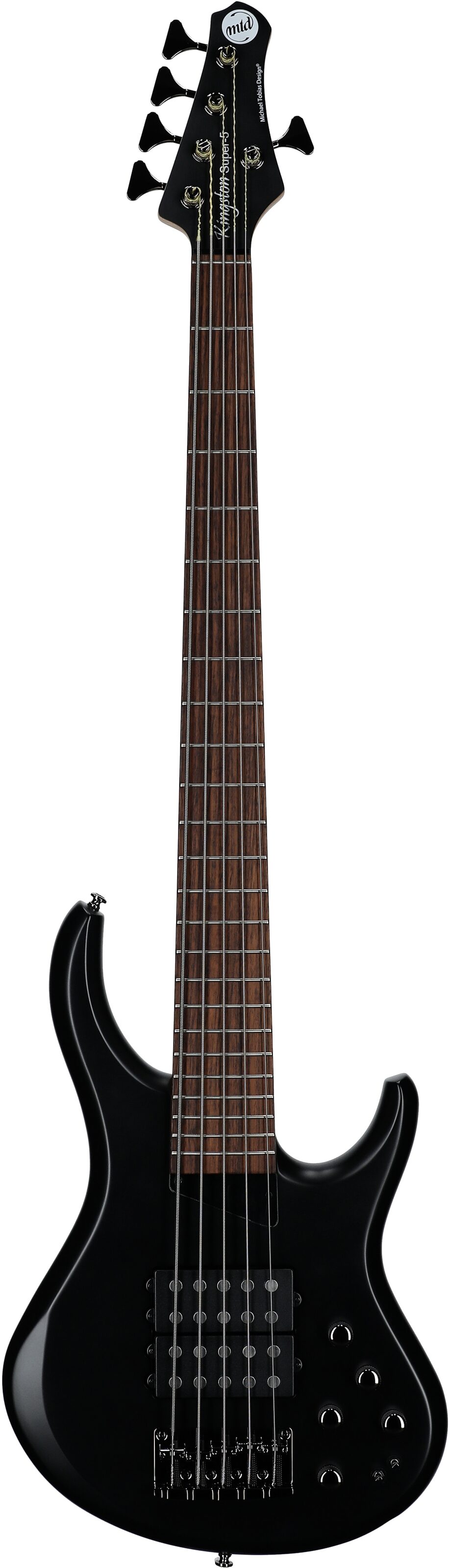 MTD Kingston Super 5 Electric Bass, 5-String (with Laurel Fingerboard), Black, Full Straight Front