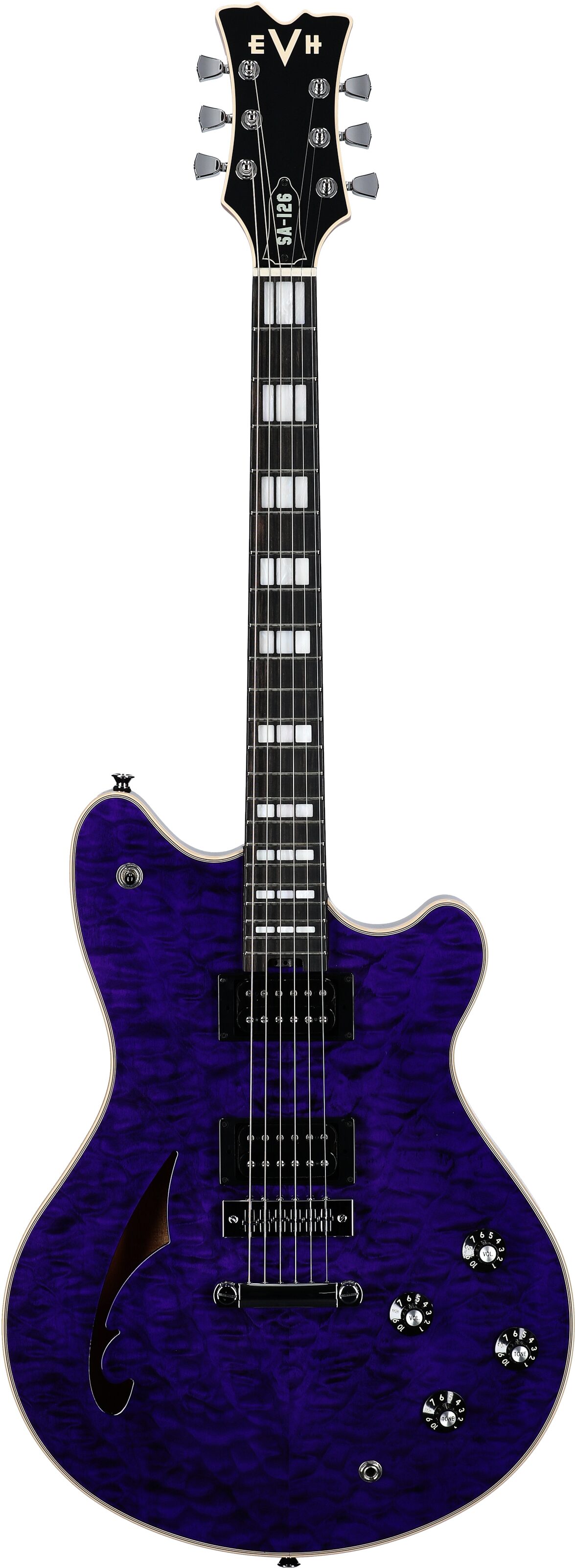 EVH Eddie Van Halen SA-126 Special Quilted Maple Electric Guitar (with Case), Transparent Purple, Open Box (Very Good), Full Straight Front