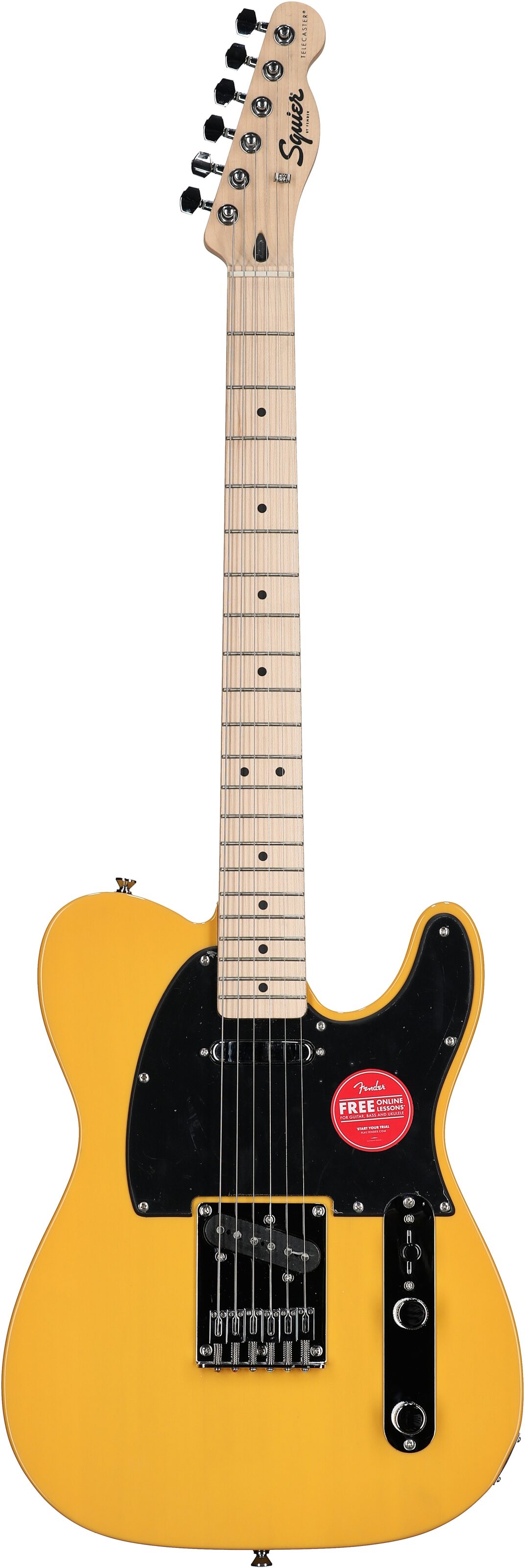 Squier Sonic Telecaster Electric Guitar, Butterscotch Blonde, Full Straight Front