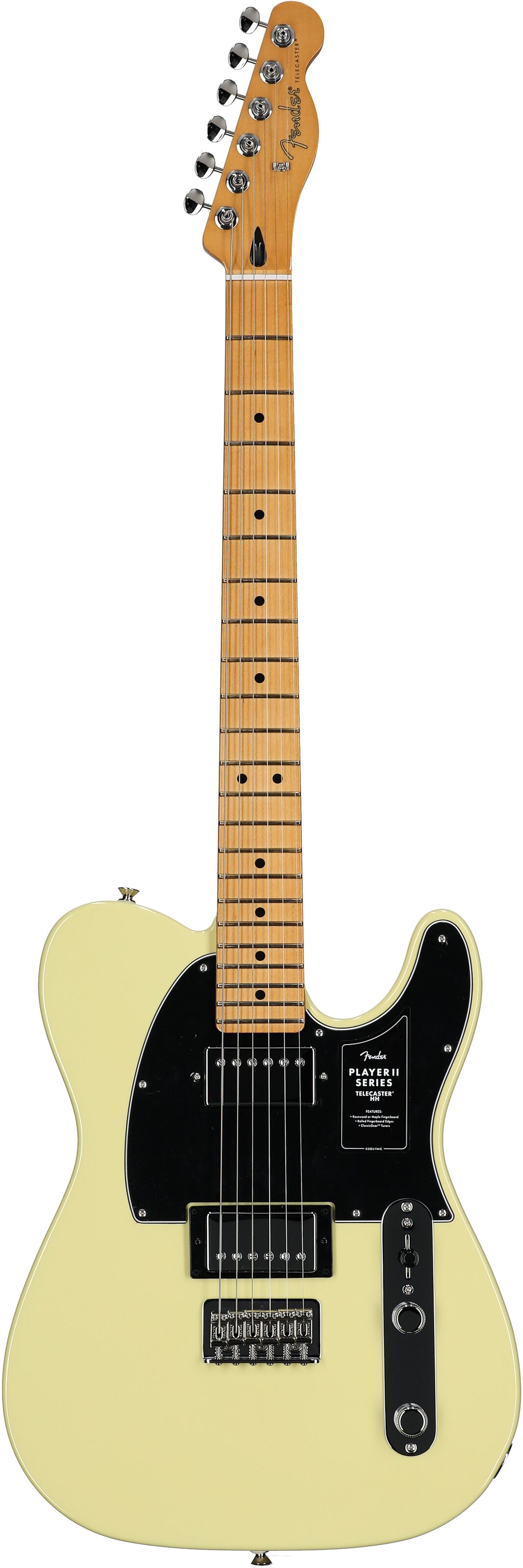 Fender Player II Telecaster HH Electric Guitar, with Maple Fingerboard, Hialeah Yellow, Full Straight Front