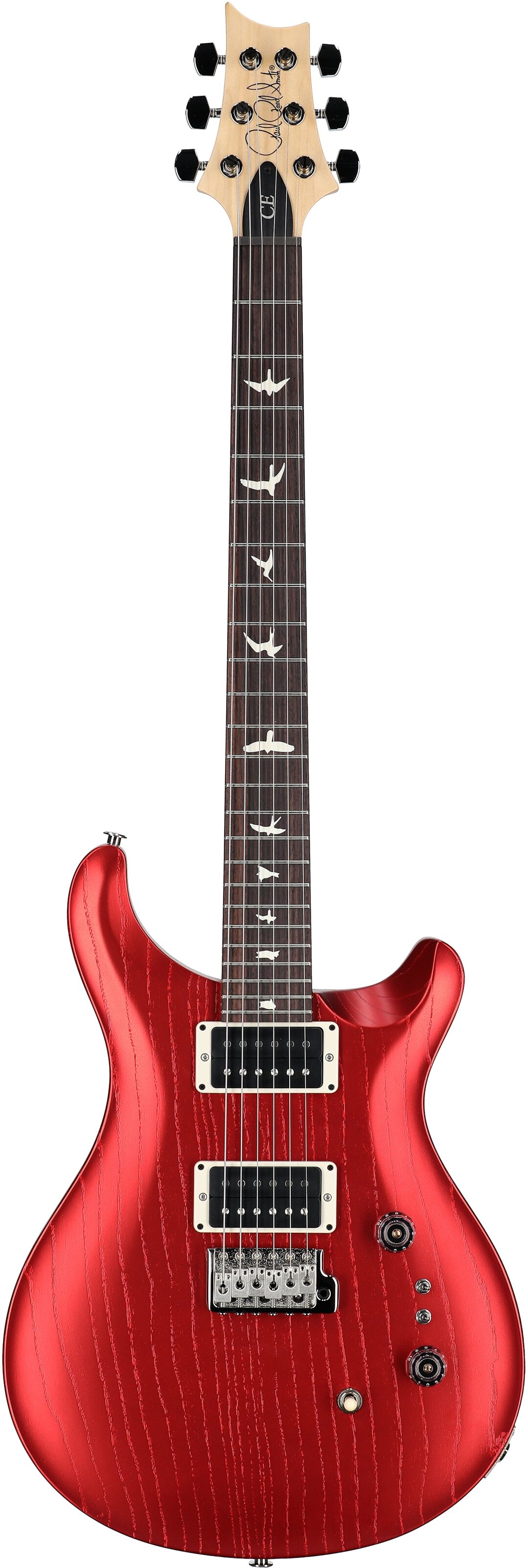 PRS Paul Reed Smith CE 24-08 Swamp Ash Electric Guitar (with Gig Bag), Satin Red Apple Metallic, Full Straight Front