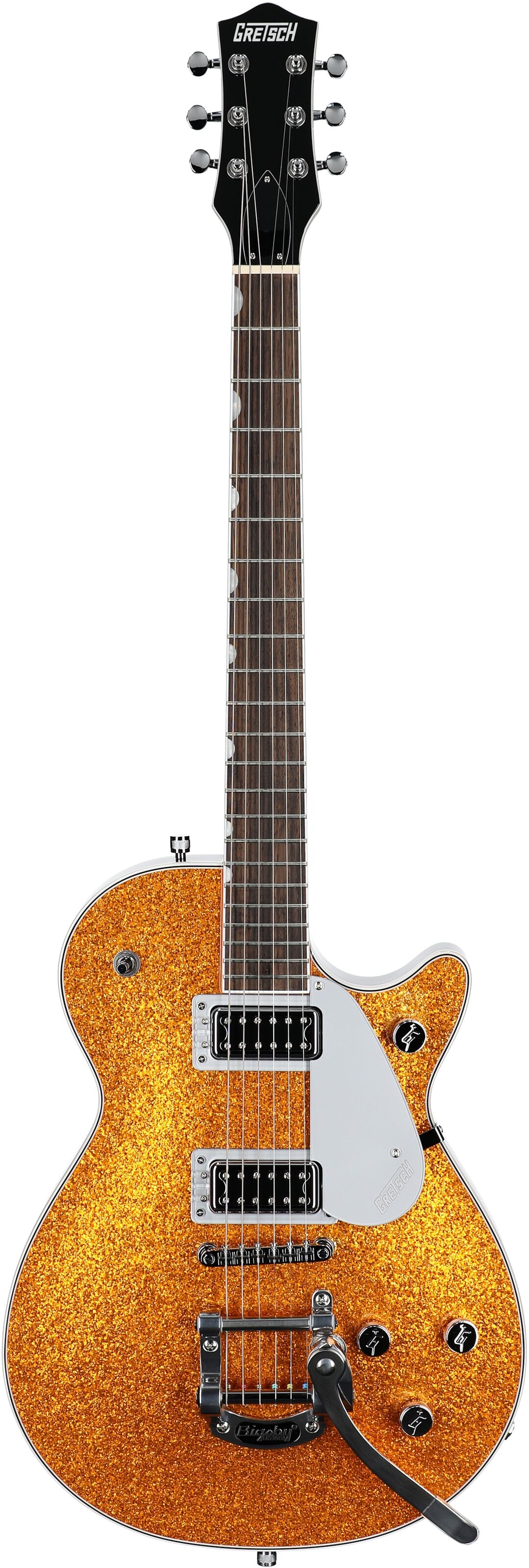 Gretsch G5230T Electromatic Sparkle Jet FT Electric Guitar, Gold, Full Straight Front