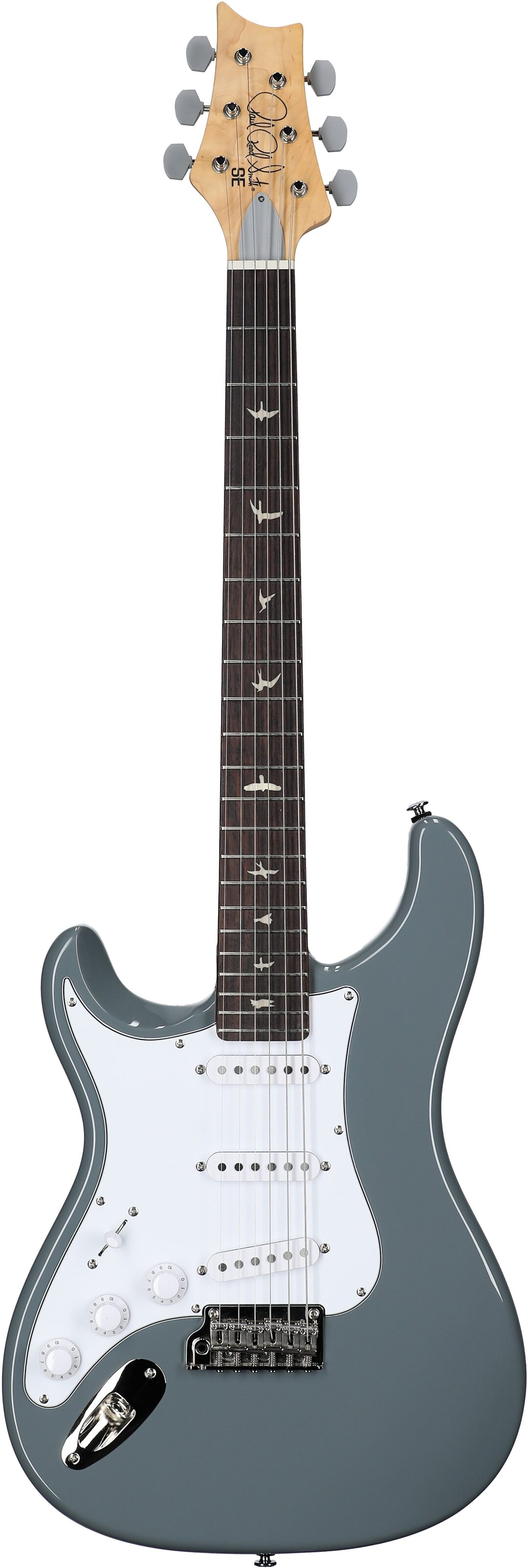 PRS Paul Reed Smith SE Silver Sky Electric Guitar, Left-Handed, Rosewood Fretboard (with Gig Bag), Storm Gray, Full Straight Front