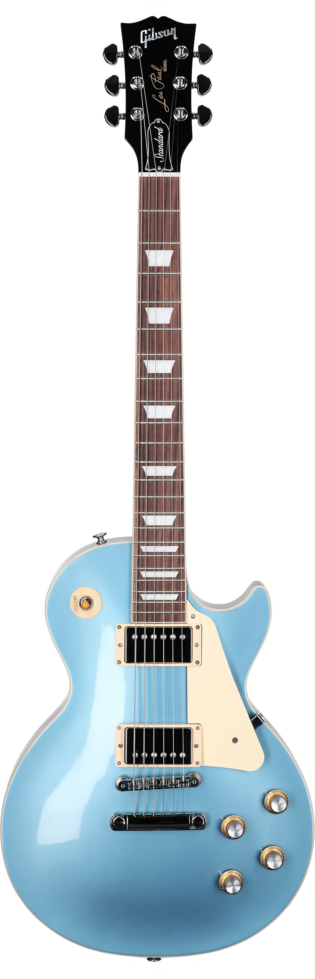 Gibson Les Paul Standard '60s Custom Color Electric Guitar, Plain Top (with Case), Pelham Blue, Full Straight Front