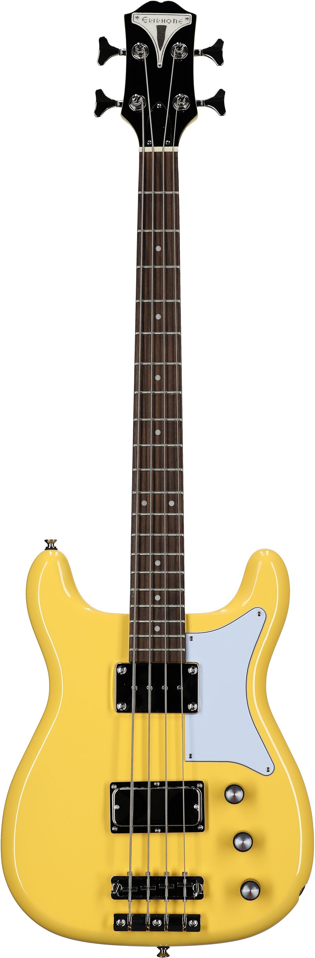 Epiphone Newport Bass Guitar, Sunset Yellow, Full Straight Front