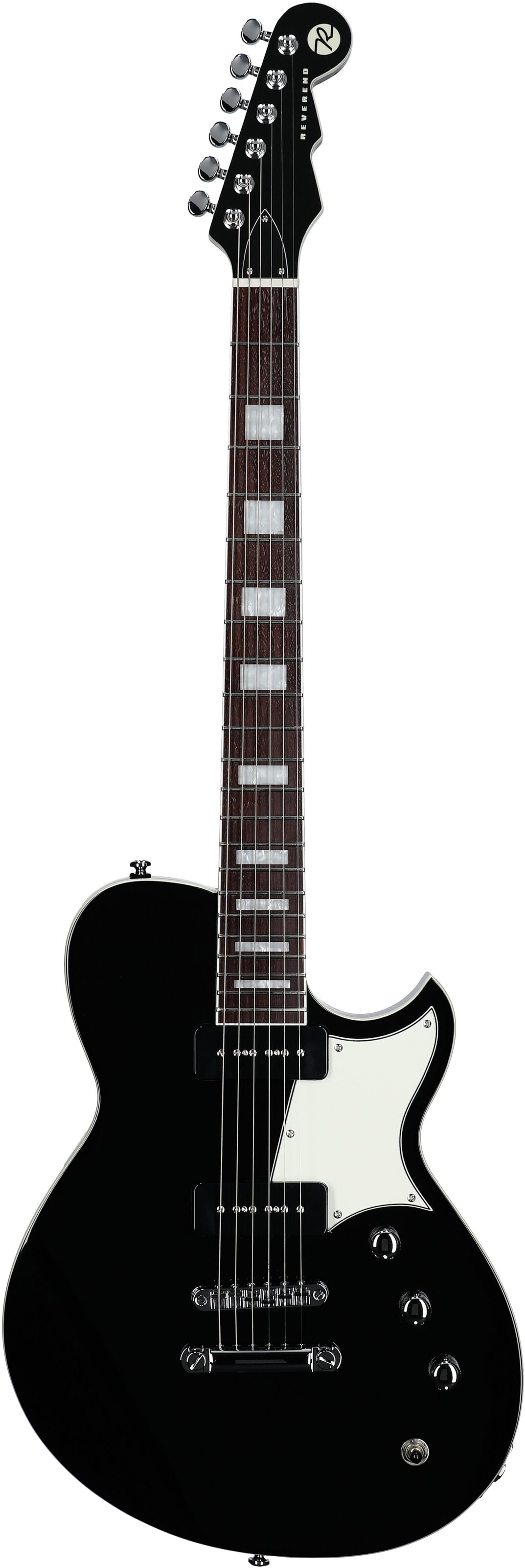Reverend Contender 290 Electric Guitar, Midnight Black, Full Straight Front