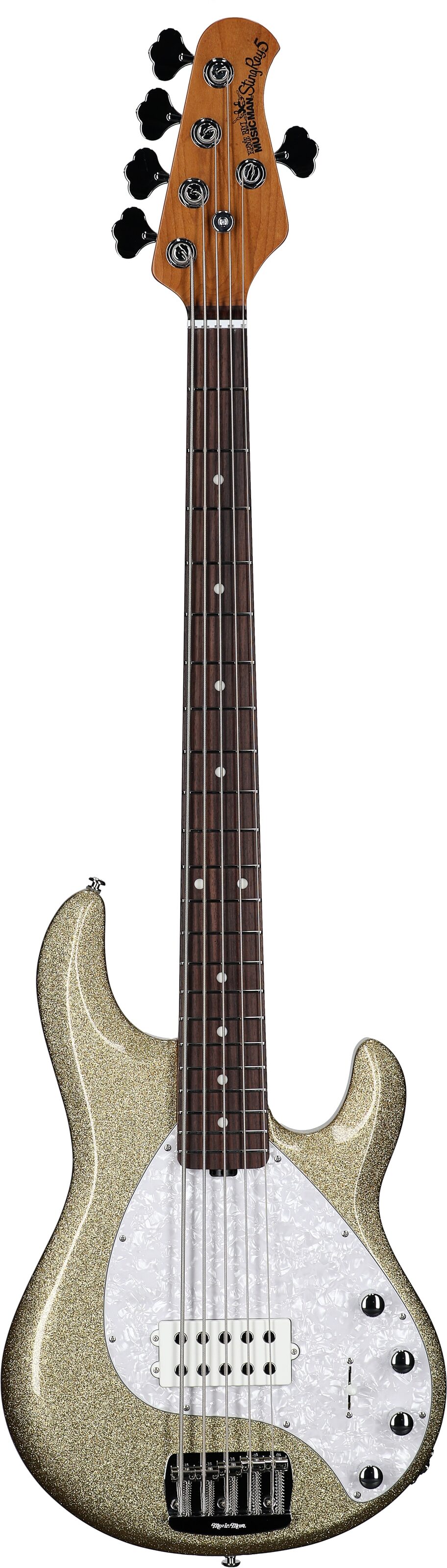 Ernie Ball Music Man StingRay 5 Special Electric Bass, 5-String (with Case), Genius Gold, Full Straight Front