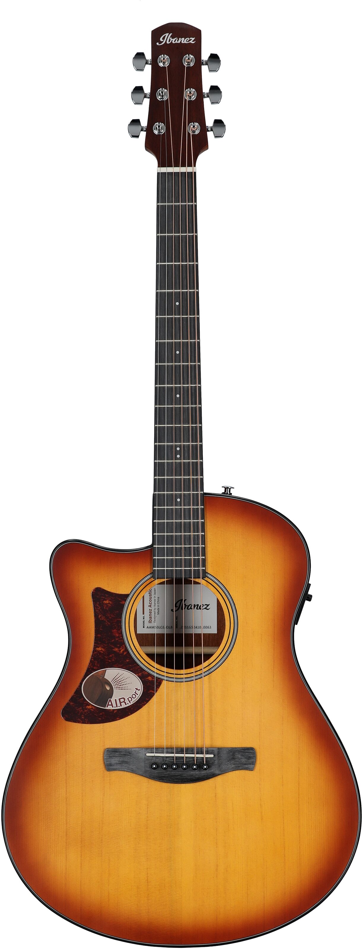 Ibanez AAM50LCE Advance Acoustic-Electric Guitar, Left-Handed, Open Pore Light Burst Sunburst, Full Straight Front