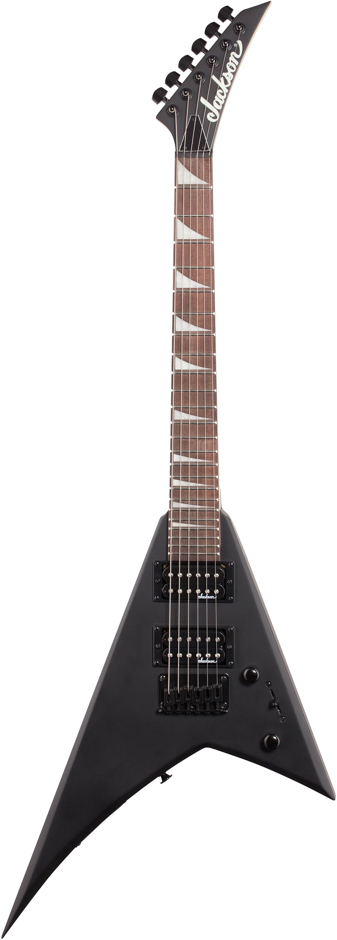 Jackson JS Series RR Minion JS1X 2/3-Scale Electric Guitar, Satin Black, Full Straight Front