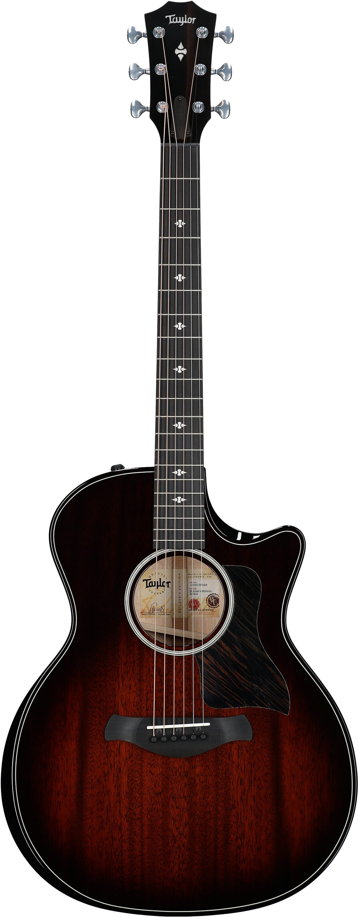 Taylor Builder's Edition 524ce Grand Auditorium Acoustic-Electric Guitar (with Case), Kona Burst, Full Straight Front