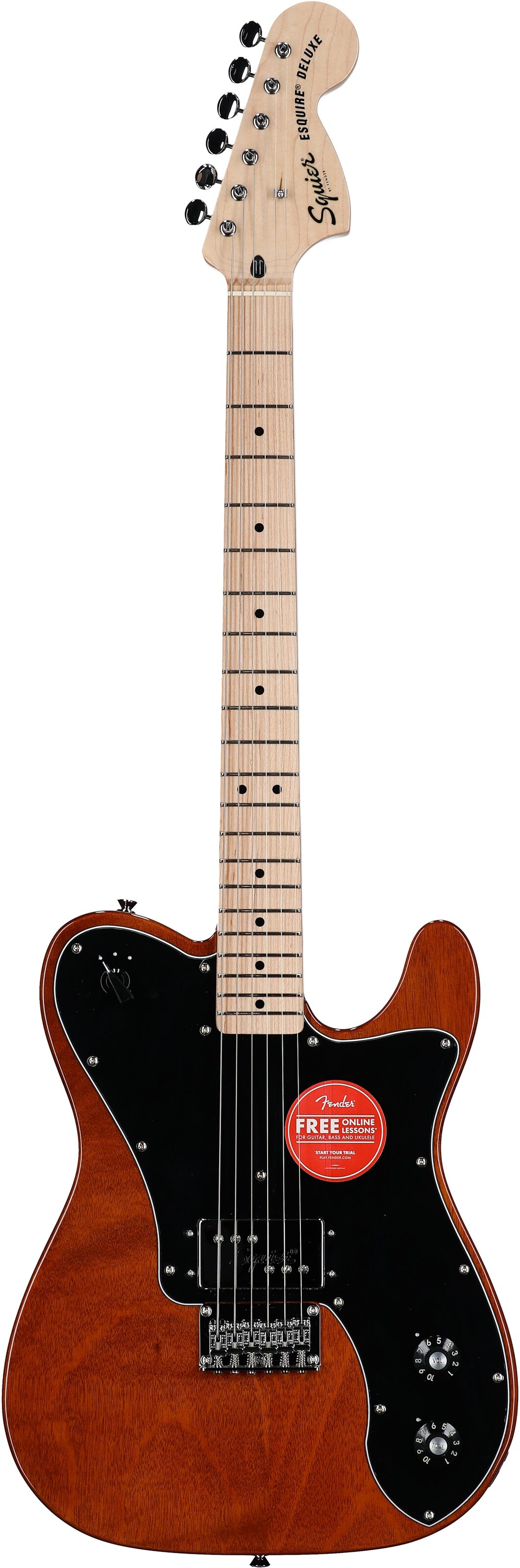 Squier Paranormal Esquire Deluxe Electric Guitar, Maple Fingerboard, Mocha, Full Straight Front