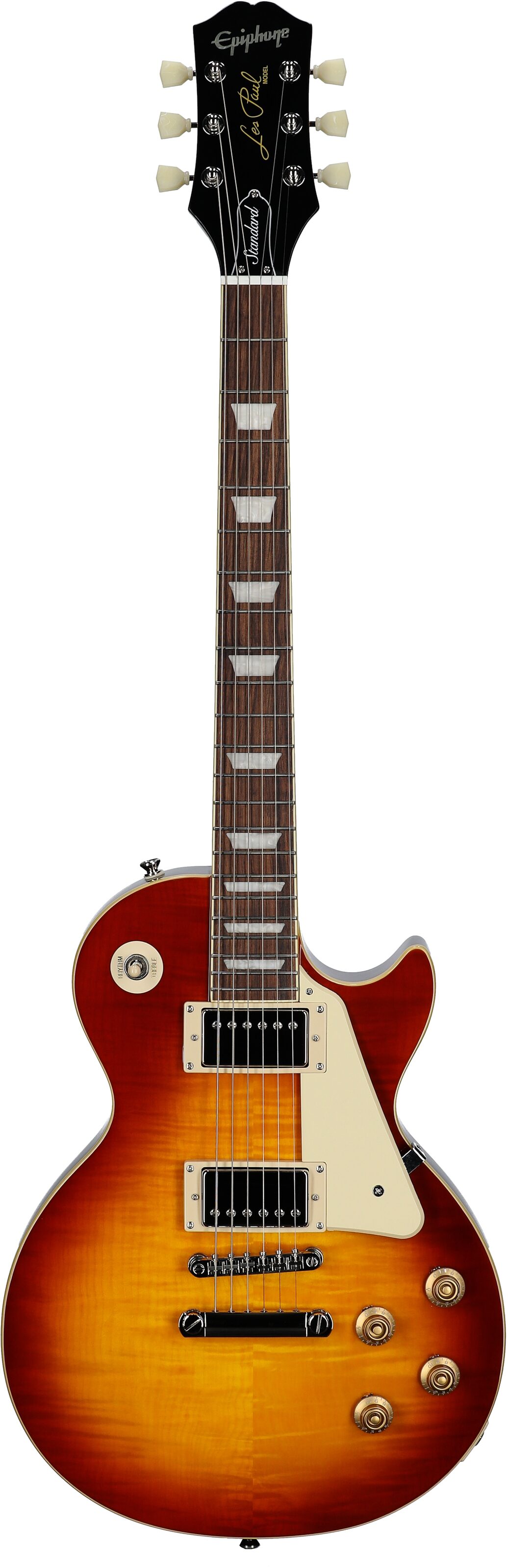 Epiphone Inspired by Gibson Les Paul Standard '50s Electric Guitar (with Gig Bag), Washed Cherry Sunburst, Open Box (Very Good), Full Straight Front