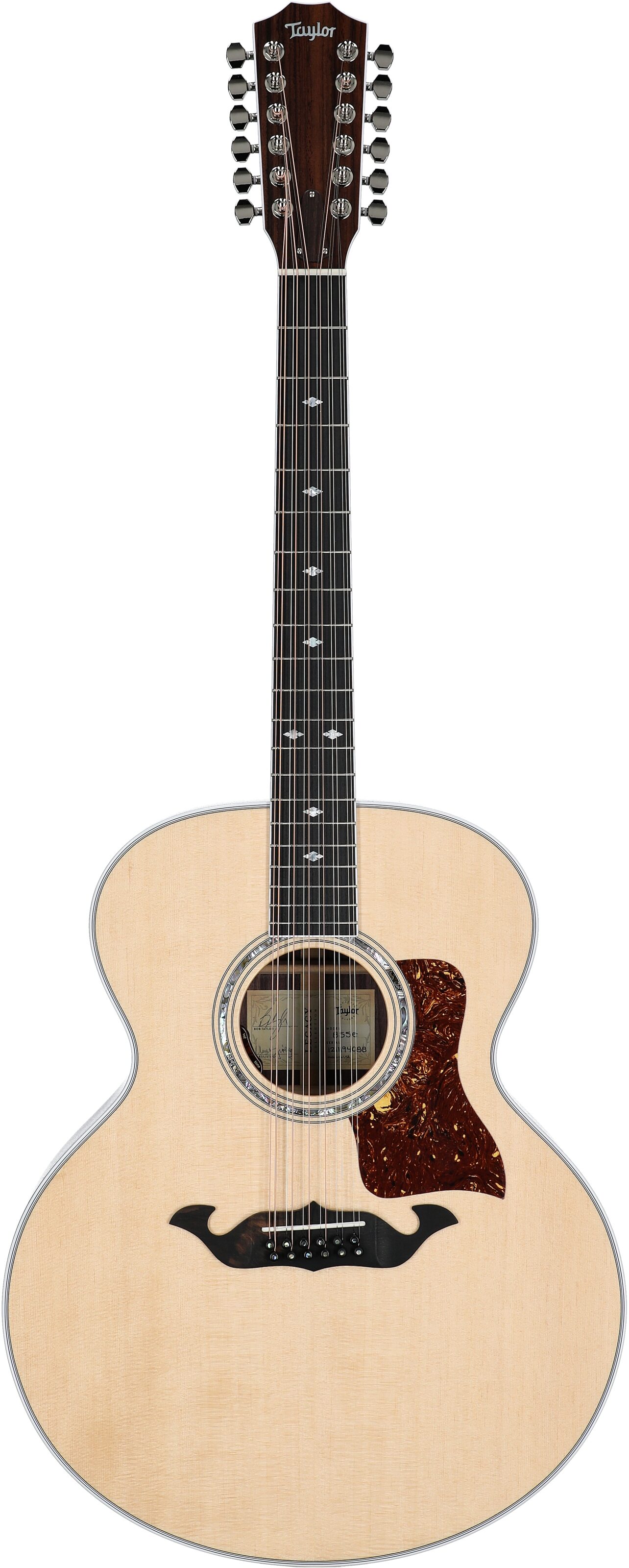 Taylor 855e Jumbo Acoustic-Electric Guitar, 12-String (with Case), New, Full Straight Front