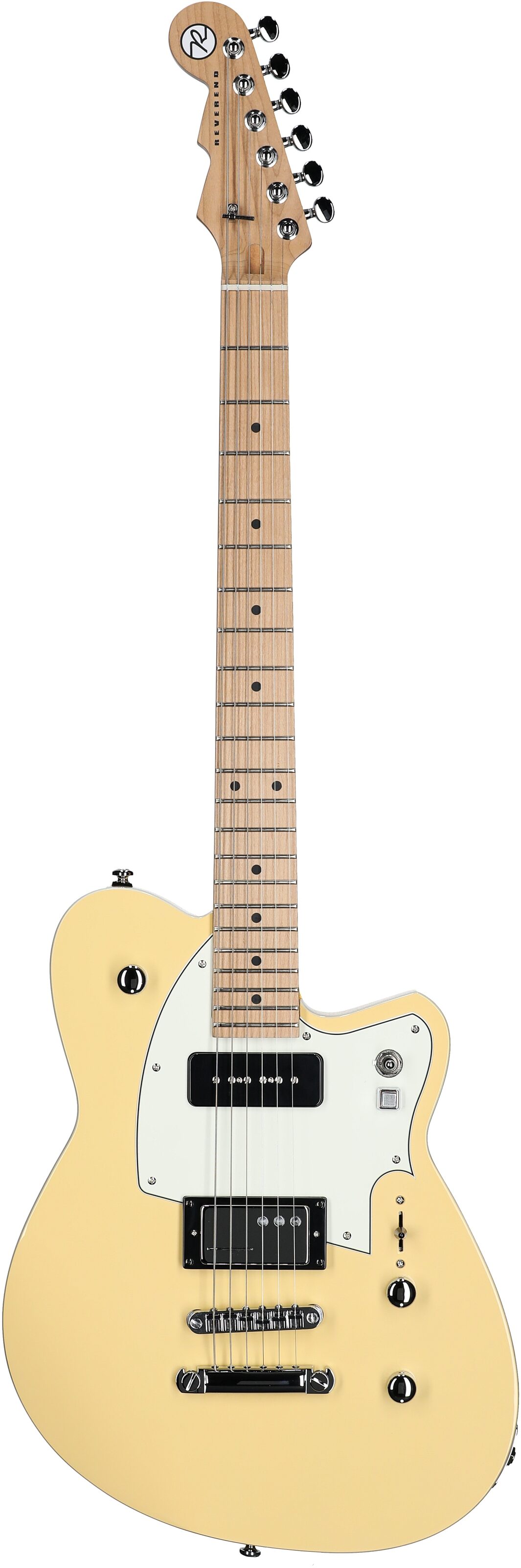 Reverend Chris Freeman Signature Electric Guitar, Powder Yellow, Full Straight Front