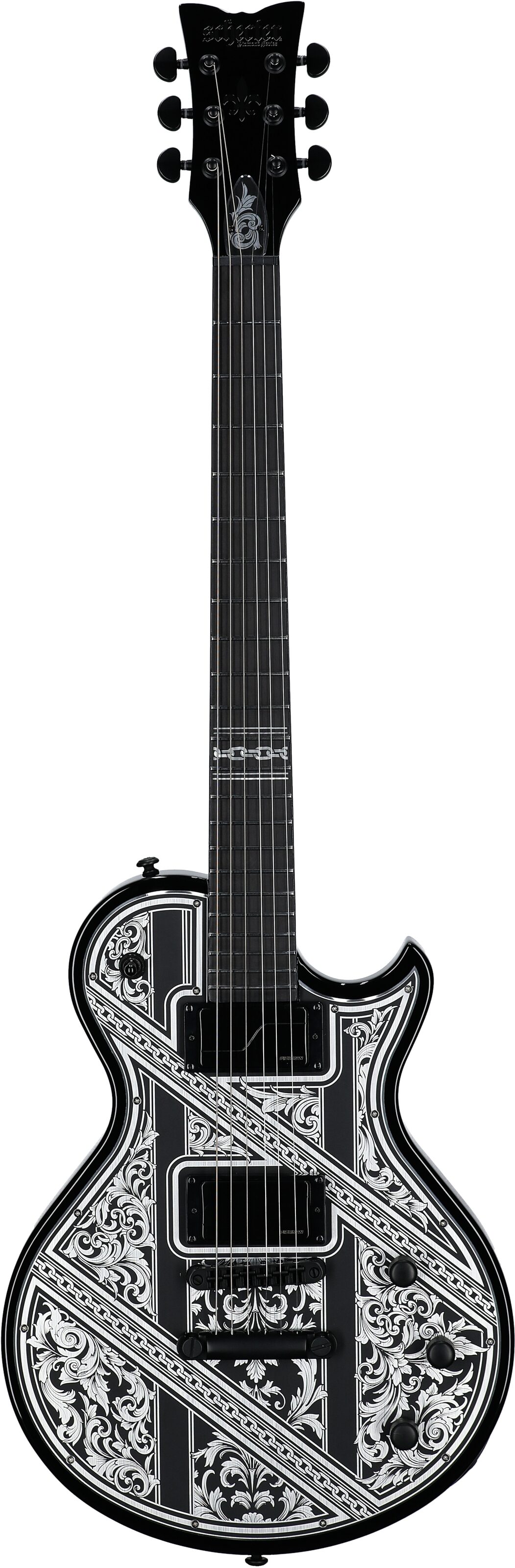 Schecter Solo II Przym Palladium Electric Guitar, Gloss Black, Full Straight Front