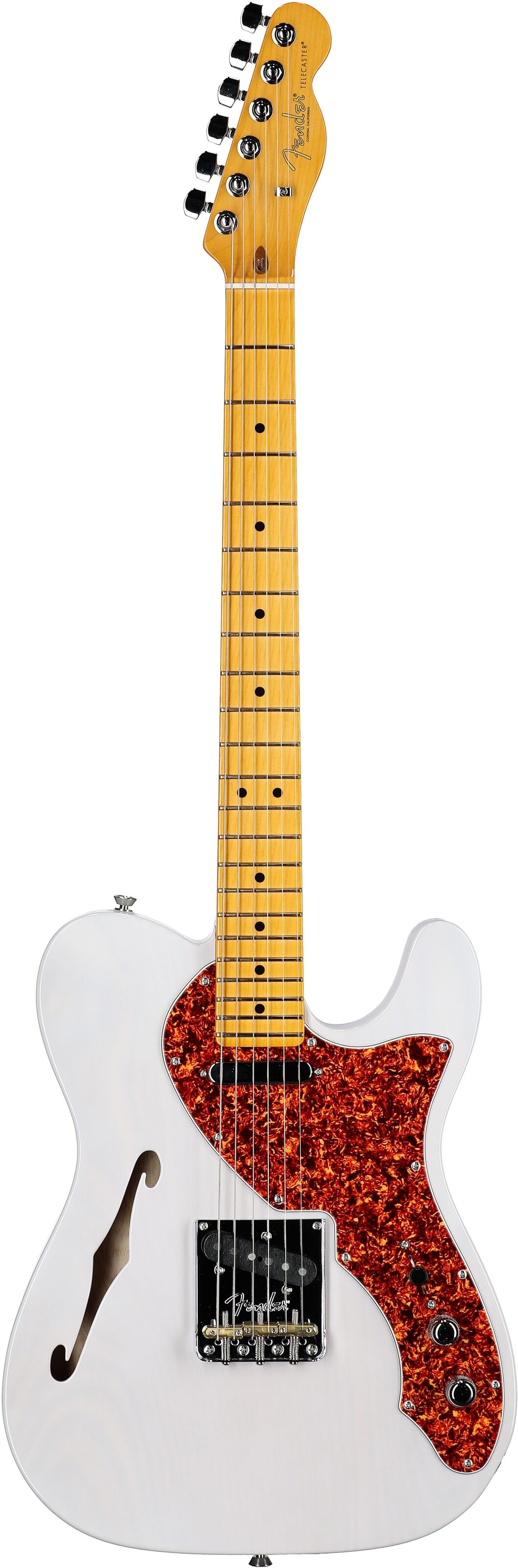 Fender Limited Edition American Pro II Telecaster Thinline Electric Guitar (with Case), White Blonde, Full Straight Front