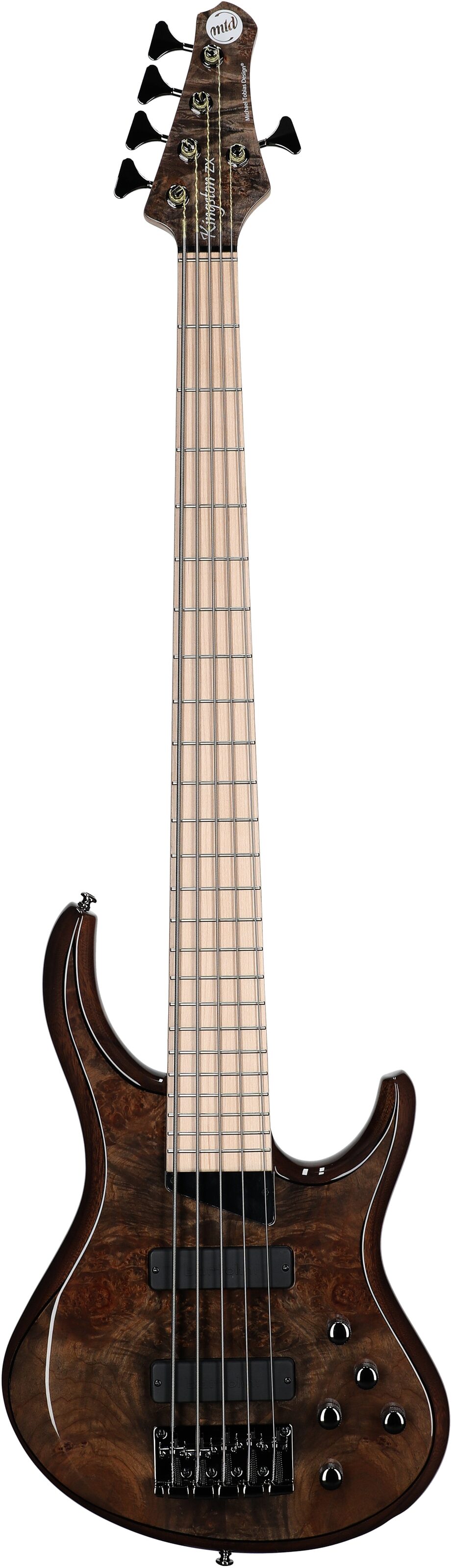 MTD Kingston ZX5 Electric Bass, 5-String, Transparent Mocha, Full Straight Front