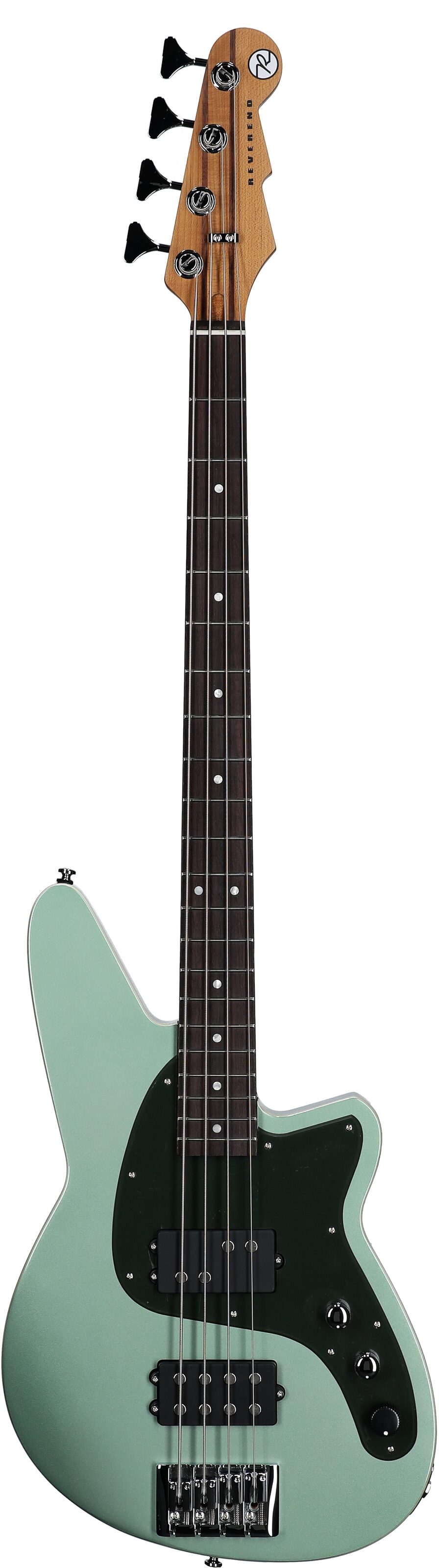 Reverend Mercalli 4 Electric Bass, Metallic Alpine, Rosewood Fretboard, Full Straight Front