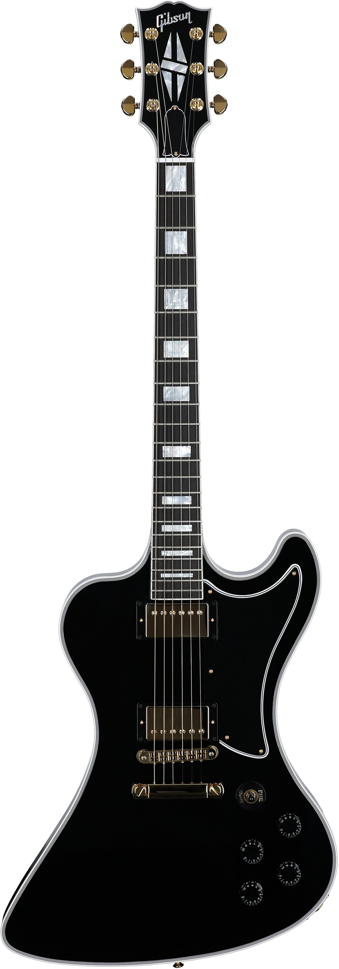 Gibson Custom Shop RD Custom Electric Guitar (with Case), Ebony, with Gold Hardware, Full Straight Front
