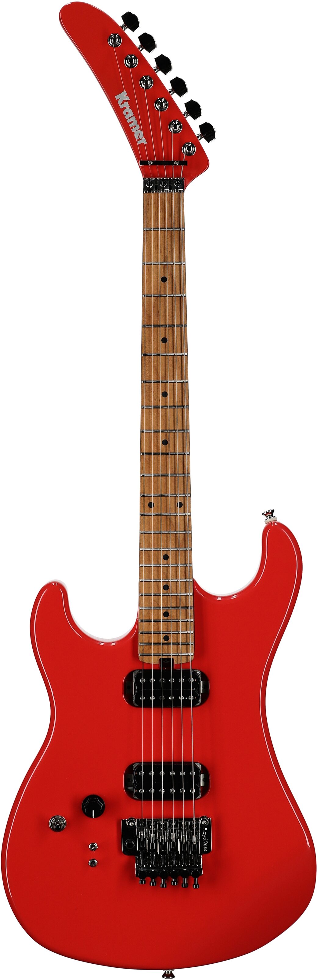 Kramer 84 HH FR Electric Guitar, Left-Handed, Maple Fingerboard (with Gig Bag), Radiant Red, Full Straight Front
