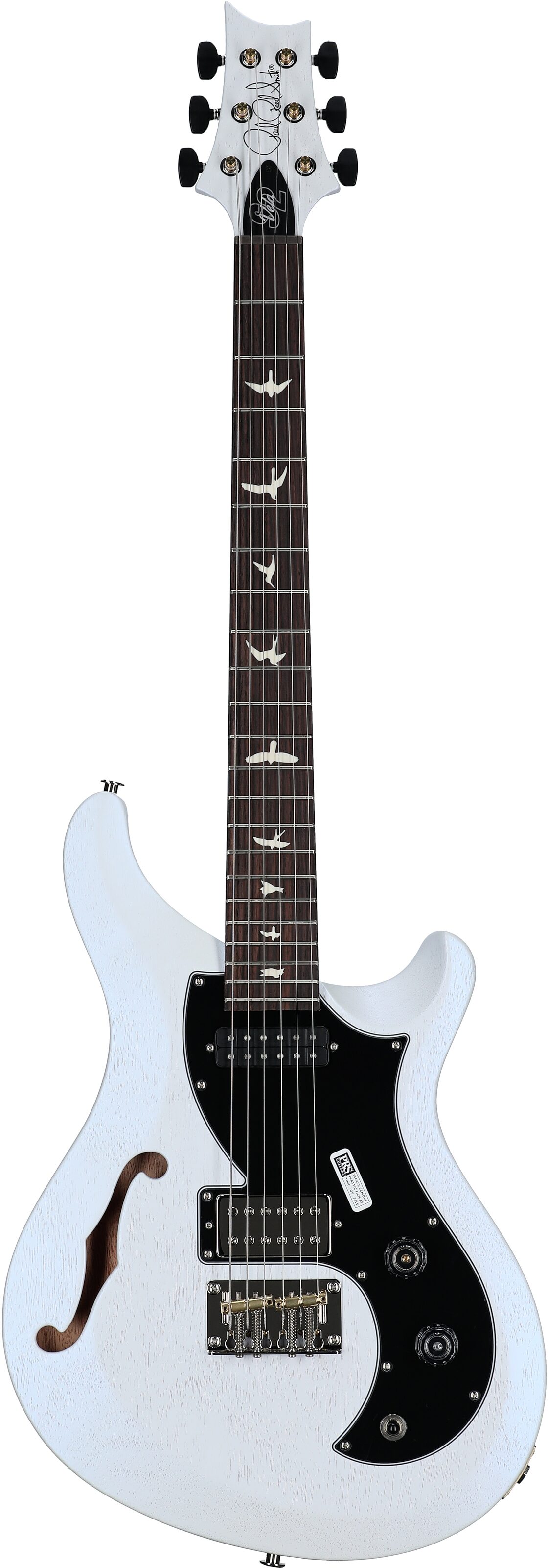 PRS Paul Reed Smith S2 Vela Semi-Hollowbody Electric Guitrar, Satin Pearl White, Full Straight Front