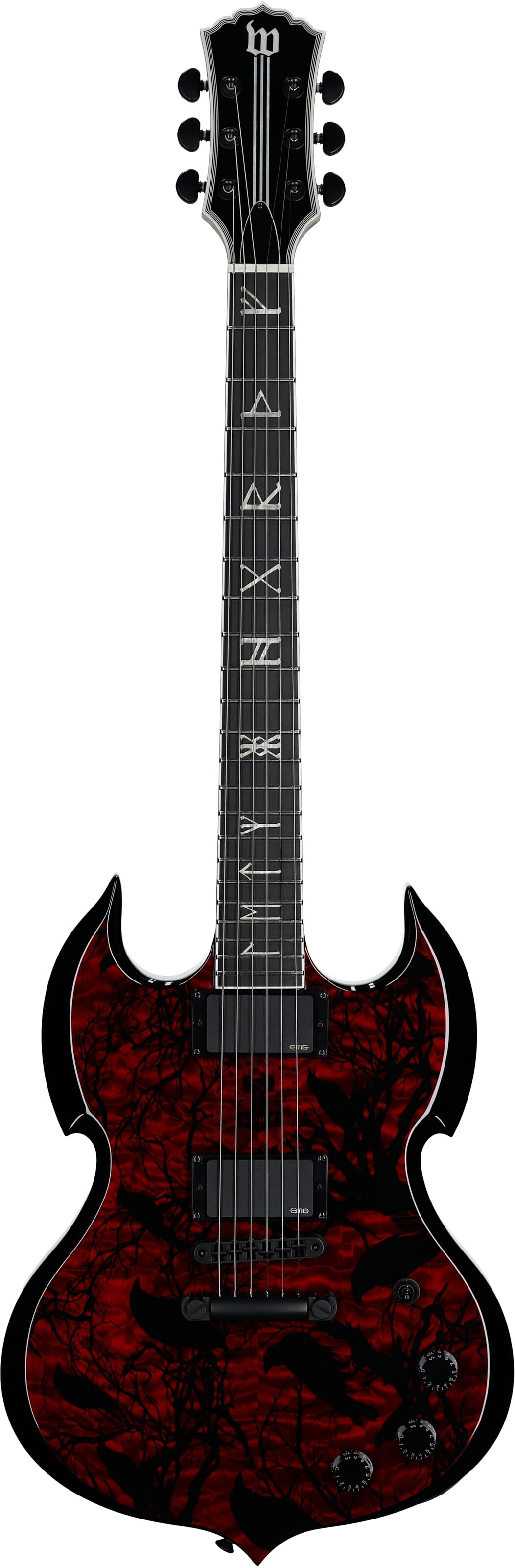 Wylde Audio Barbarian Electric Guitar, Blood Raven, Full Straight Front