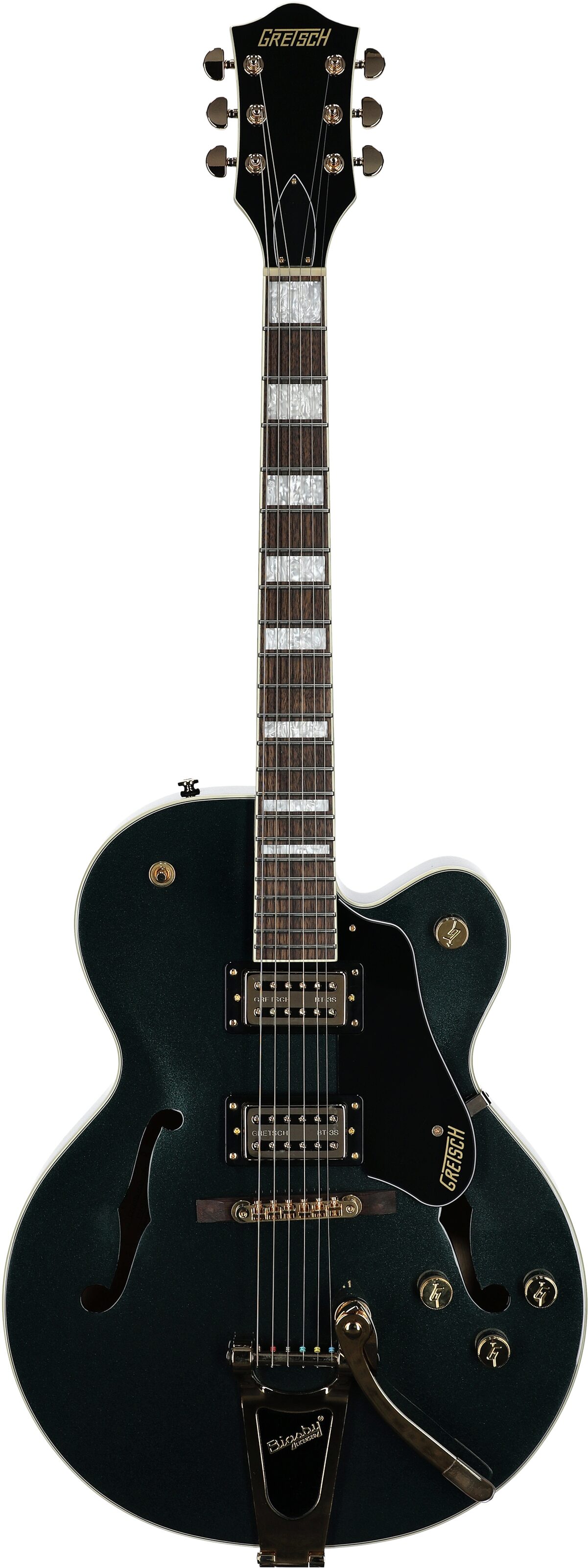 Gretsch G2420T Streamliner HB Electric Guitar with Bigsby Tremolo, Cadillac Green, Full Straight Front