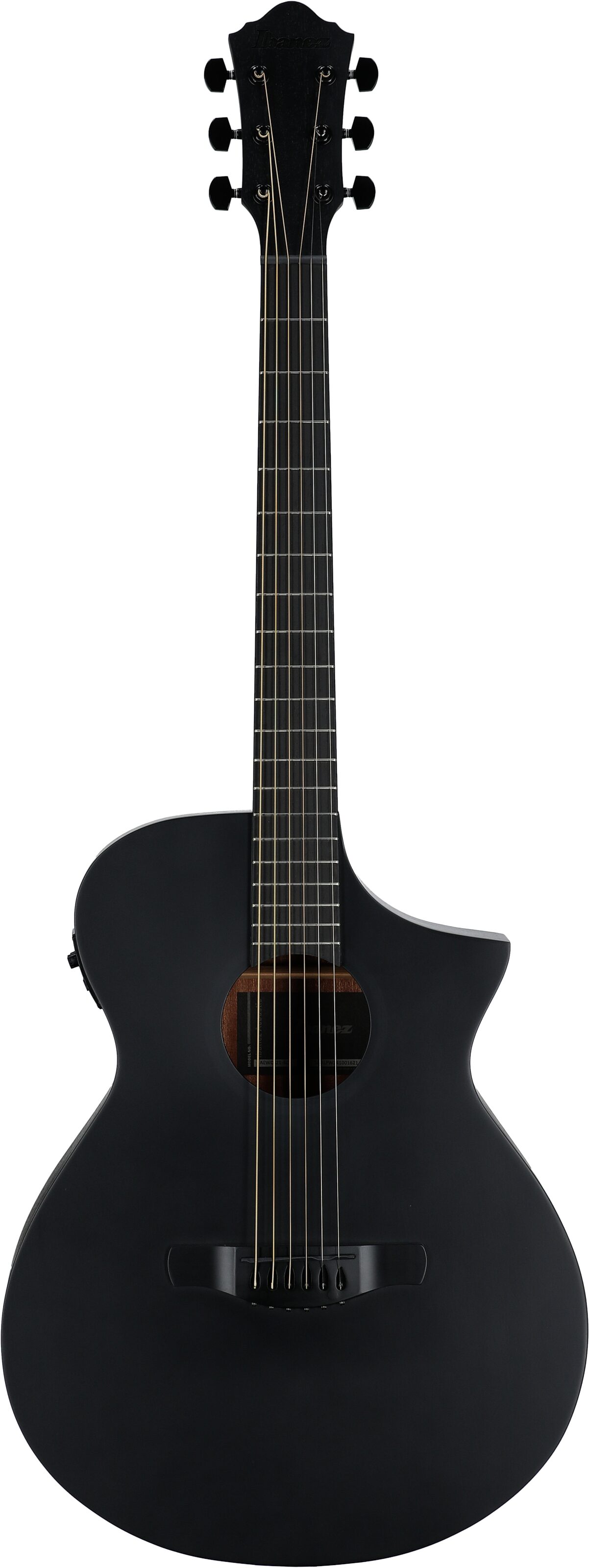 Ibanez AEWC621 Acoustic-Electric Guitar, Black Out, Full Straight Front
