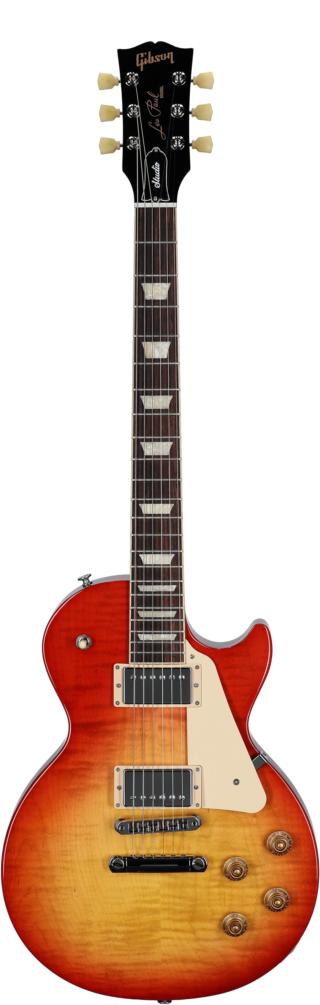 Gibson Exclusive Les Paul Studio Figured Electric Guitar (with Soft Case), Cherry Sunburst, Full Straight Front