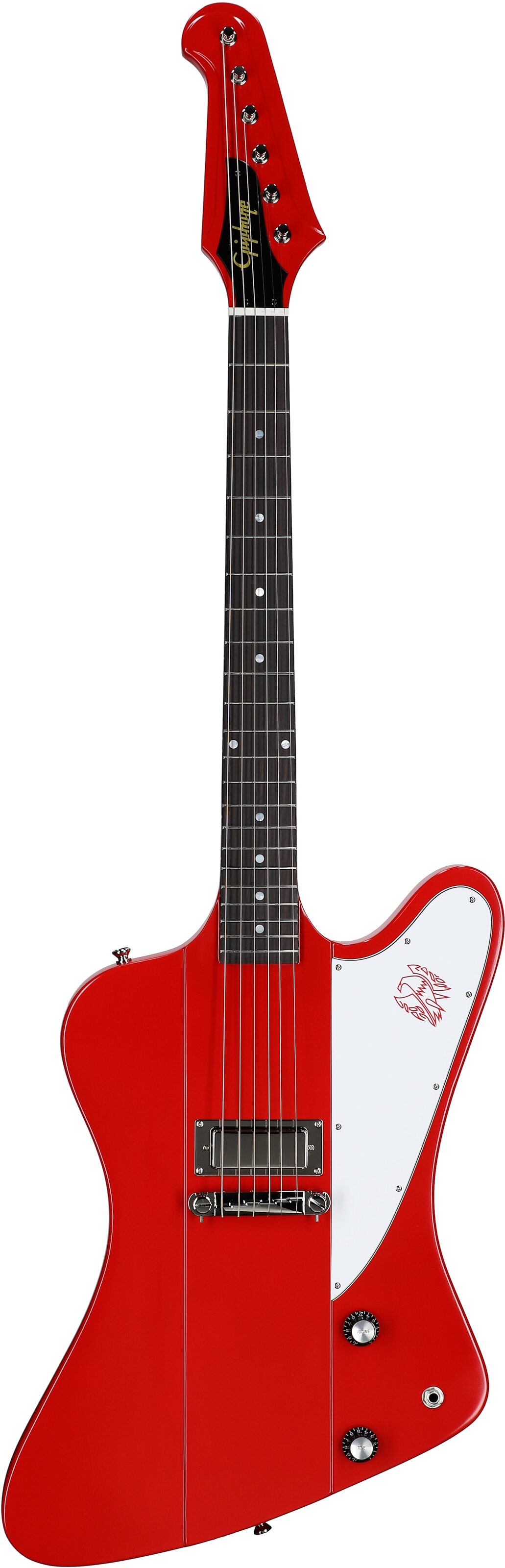 Epiphone Inspired by Gibson Custom 1963 Firebird I Reissue Electric Guitar (with Case), Cardinal Red, Full Straight Front