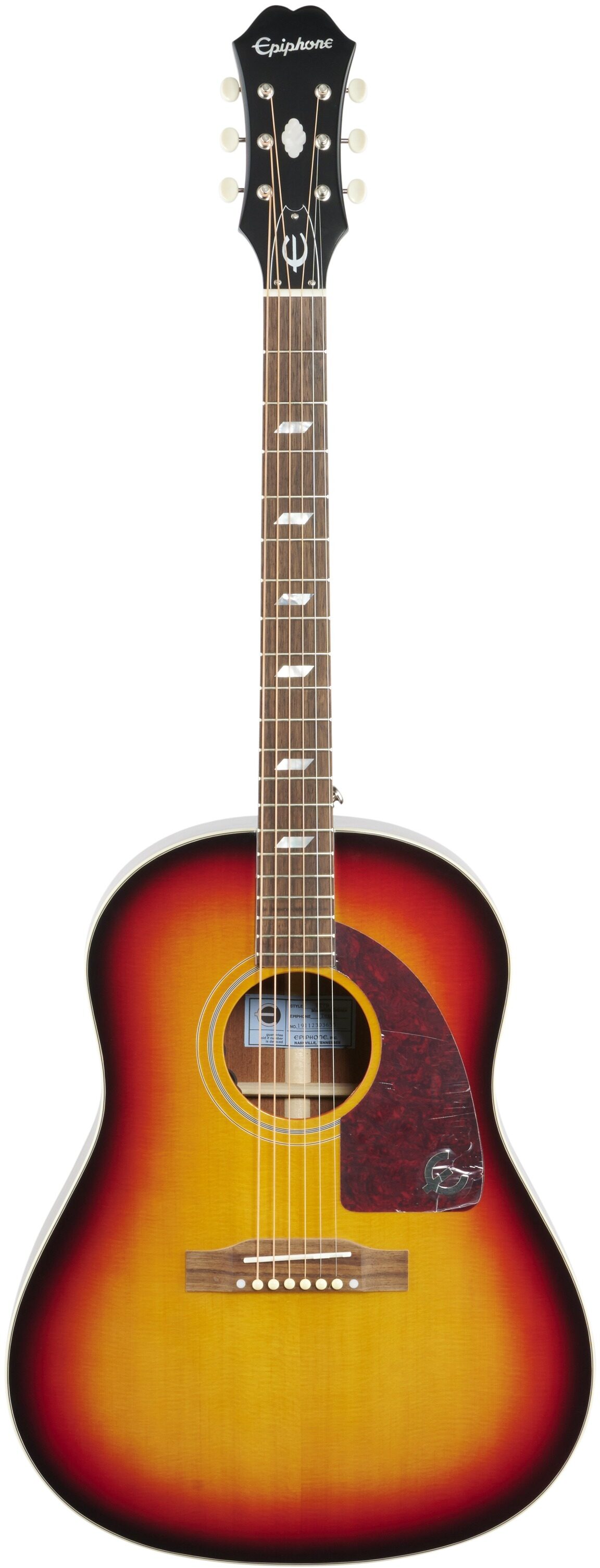 Epiphone Masterbilt Texan Acoustic-Electric Guitar, Faded Cherry Aged Gloss, Open Box (Good), Full Straight Front
