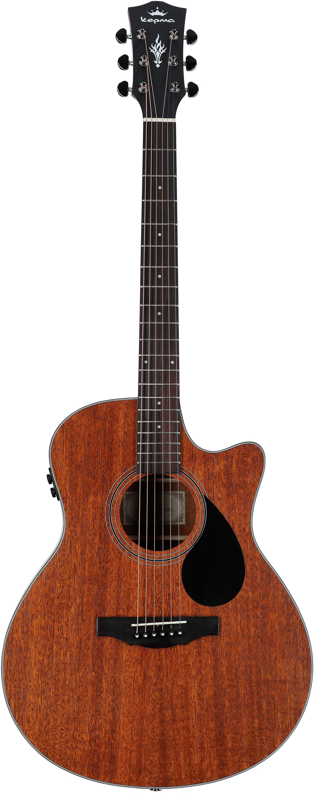 Kepma K3 Series GA3-130 Acoustic-Electric Guitar, Walnut Matte, with AcoustiFex K-10 Pickup, Full Straight Front