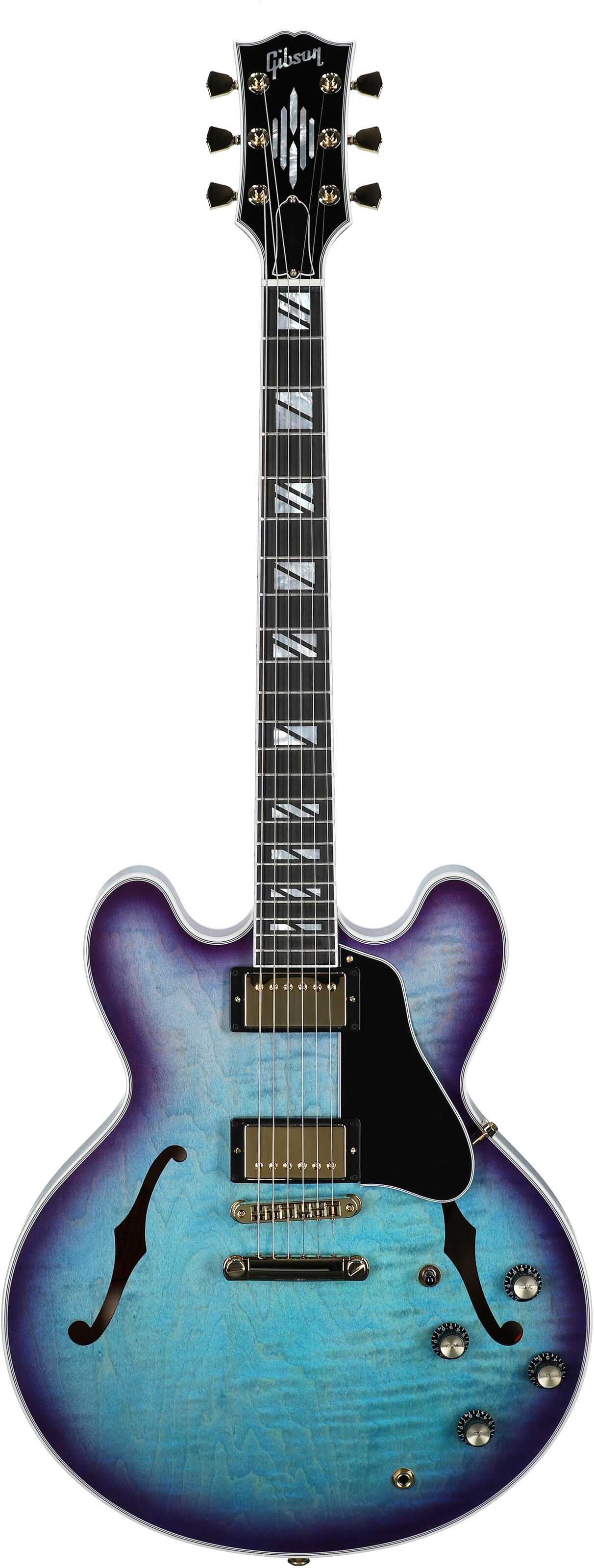 Gibson ES-335 Supreme Figured Top Electric Guitar (with Case), Blueberry Burst, Full Straight Front