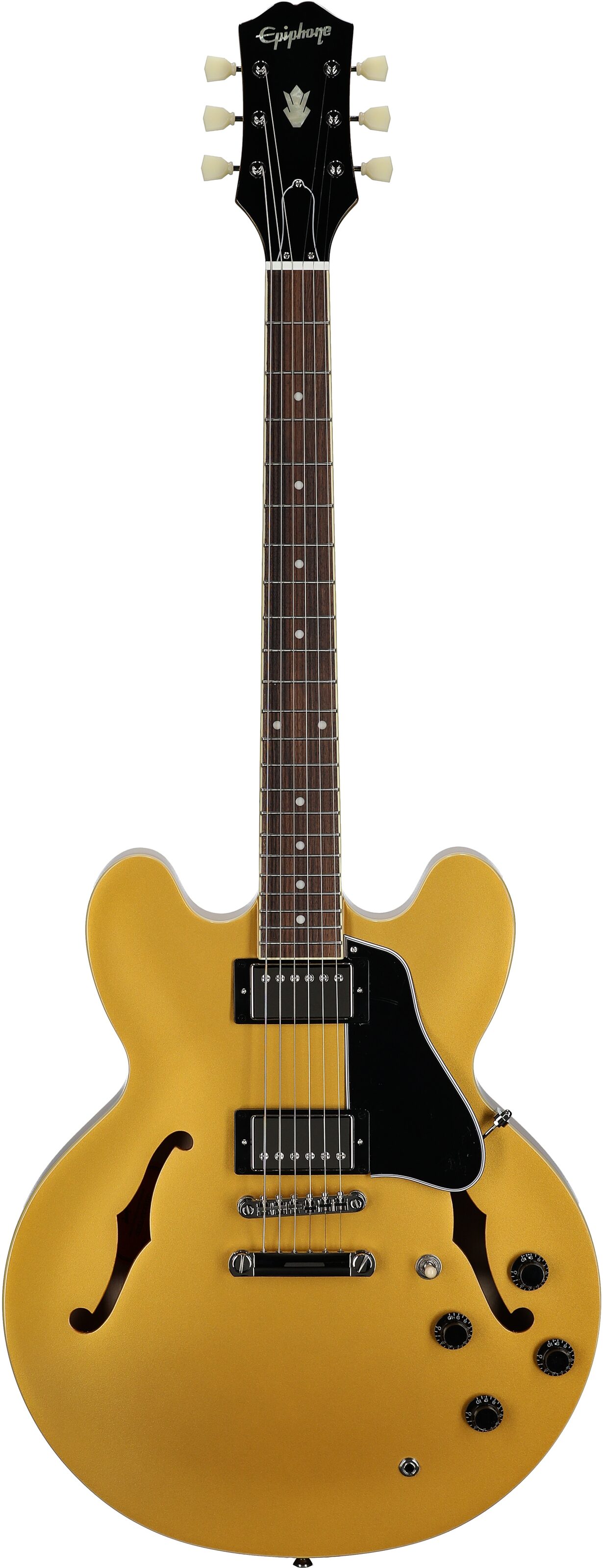 Epiphone ES-335 Traditional Pro Electric Guitar, Metallic Gold, Full Straight Front