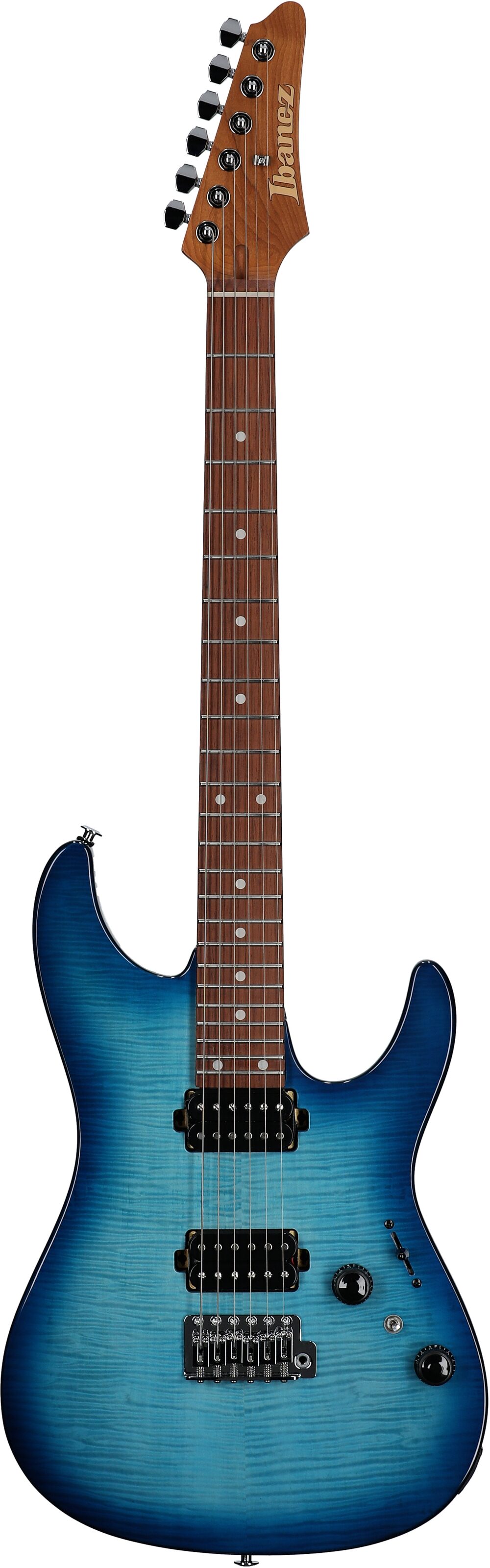 Ibanez AZ24S1F Electric Guitar, Transparent Turquoise Sunburst, Open Box (Very Good), Full Straight Front