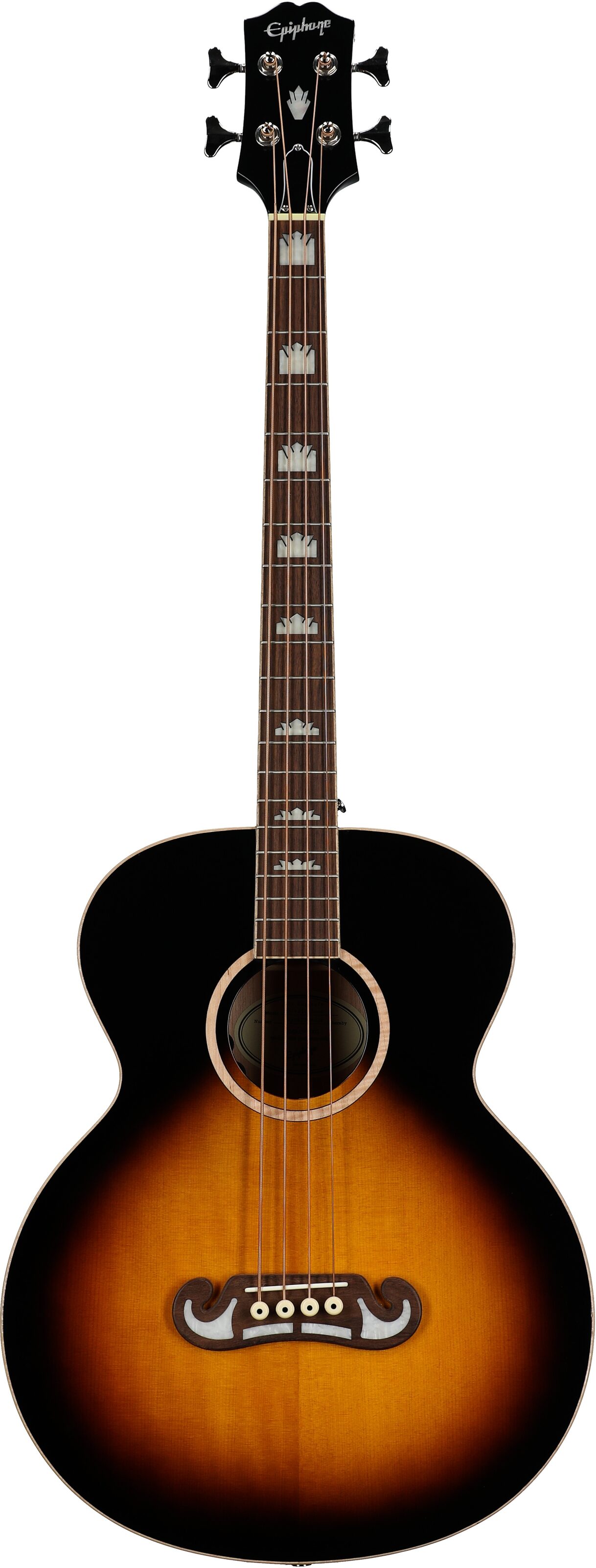 Epiphone El Capitan J-200 Studio Acoustic Electric Bass Guitar, Aged Vintage Sunburst, Full Straight Front
