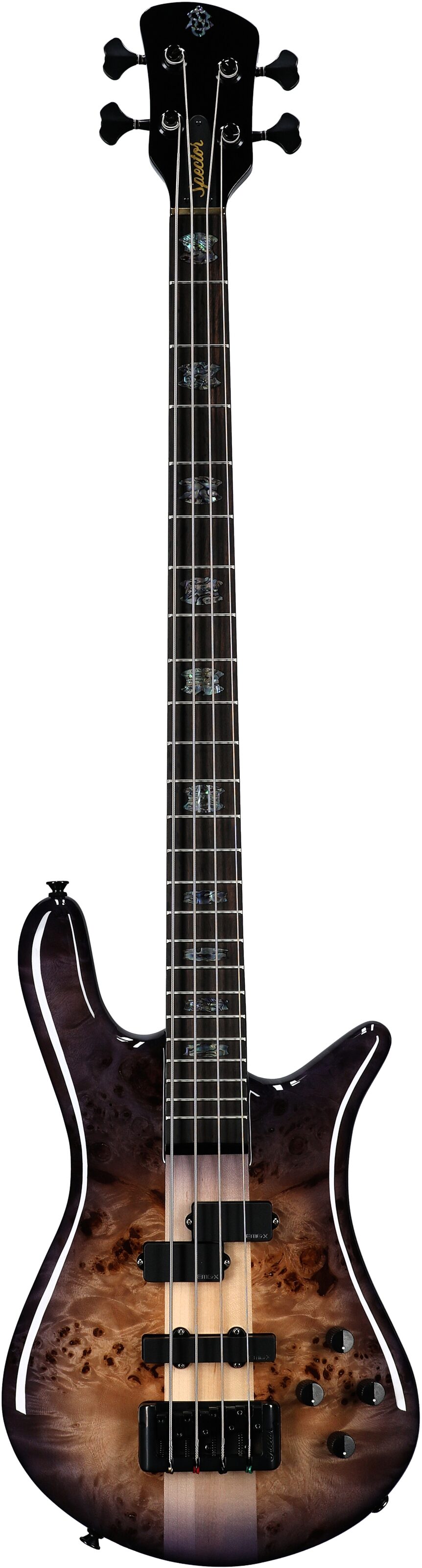 Spector Euro 4 Custom Electric Bass (with Gig Bag), Natural Violet Burst Gloss, Full Straight Front