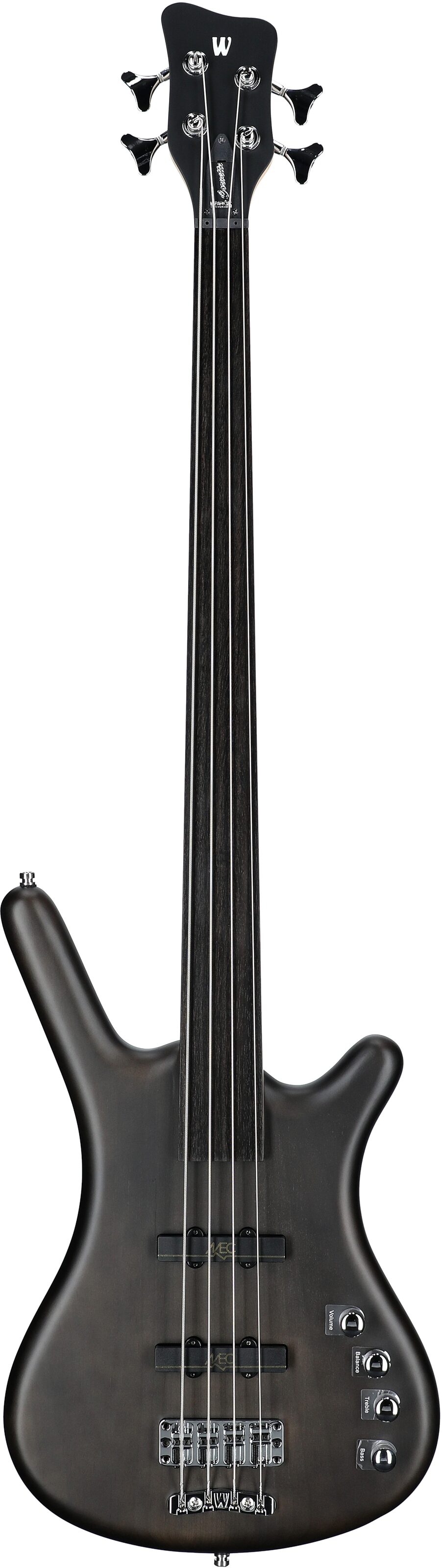 Warwick RockBass Corvette Basic 4 Fretless Electric Bass, Black, Full Straight Front