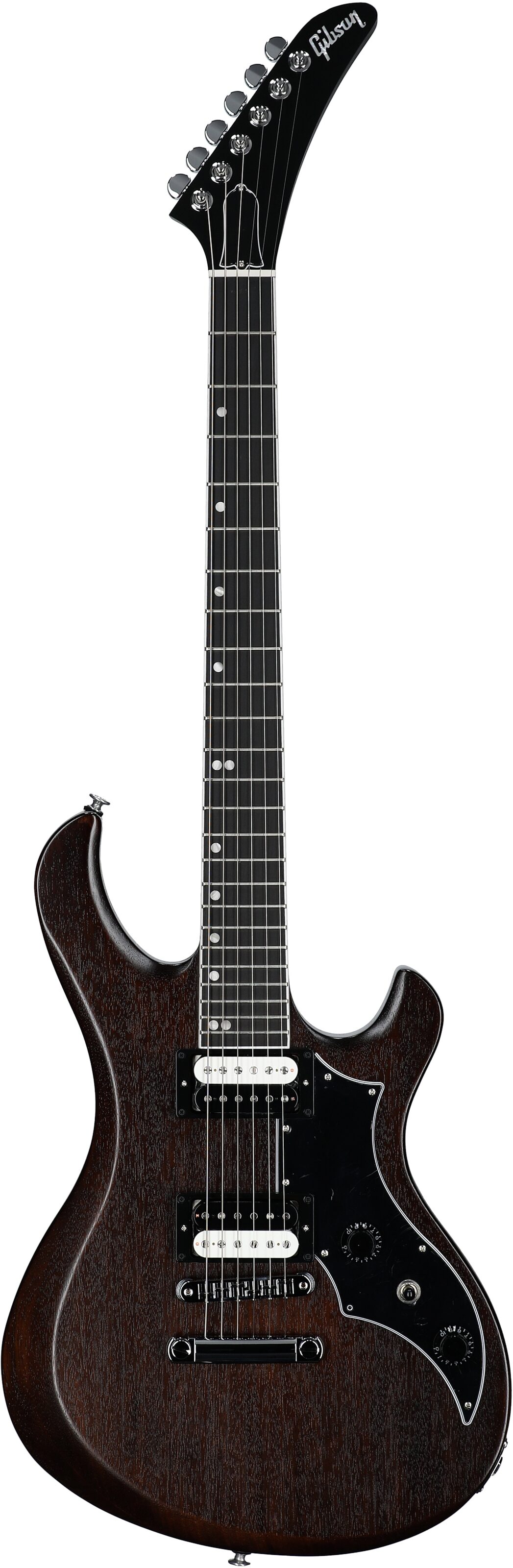 Gibson Victory Electric Guitar (with Case), Dark Walnut Satin, Full Straight Front