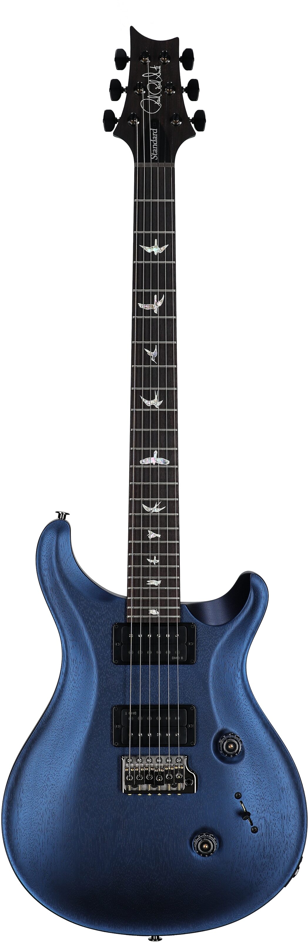 PRS Paul Reed Smith Satin Standard 24 Electric Guitar (with Case), Pearl Black, Full Straight Front
