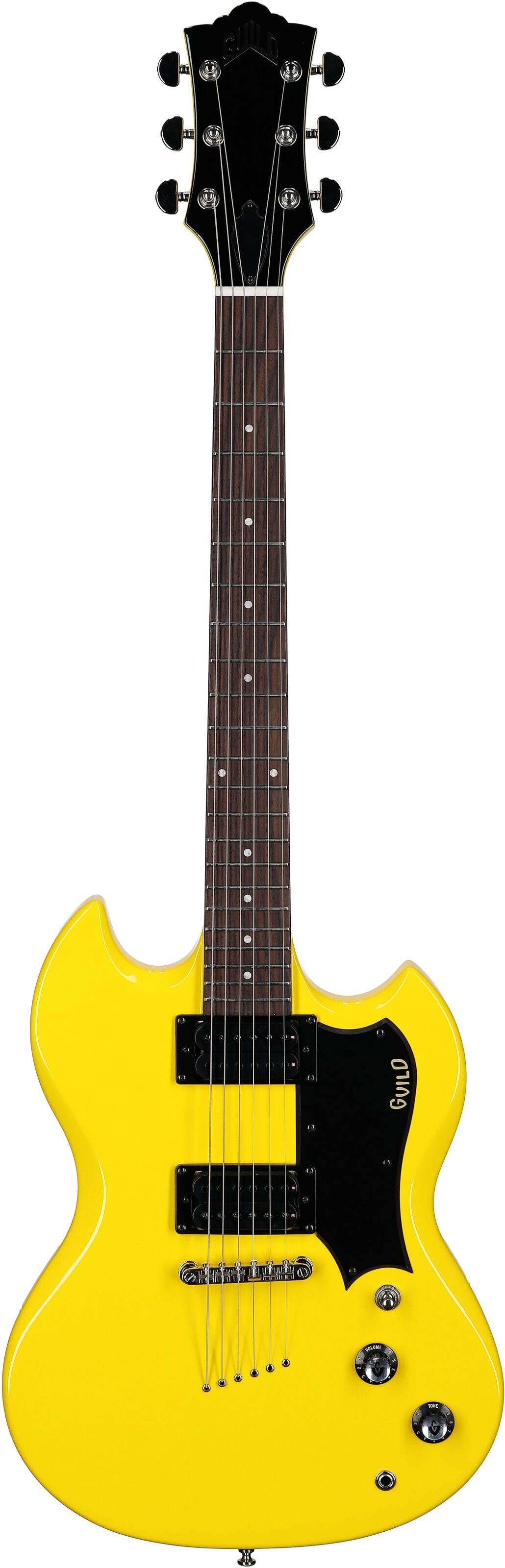 Guild Polara Electric Guitar, Voltage Yellow, Full Straight Front