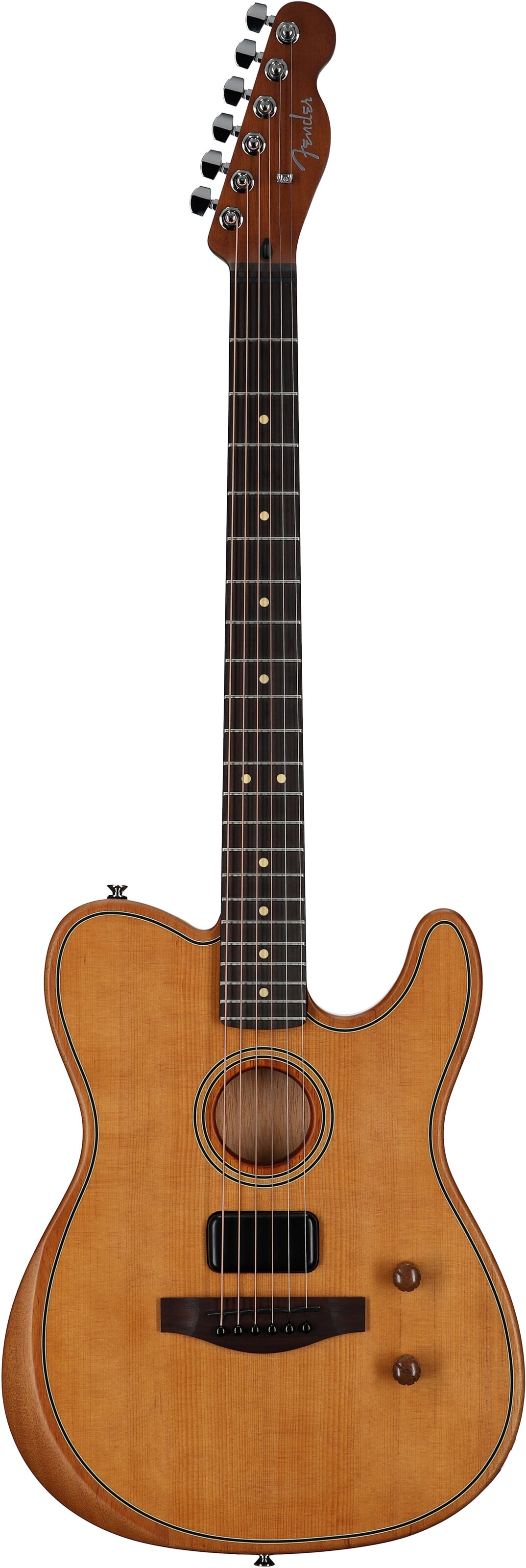 Fender Acoustasonic Standard Telecaster Acoustic-Electric Guitar, Aged Natural, Full Straight Front