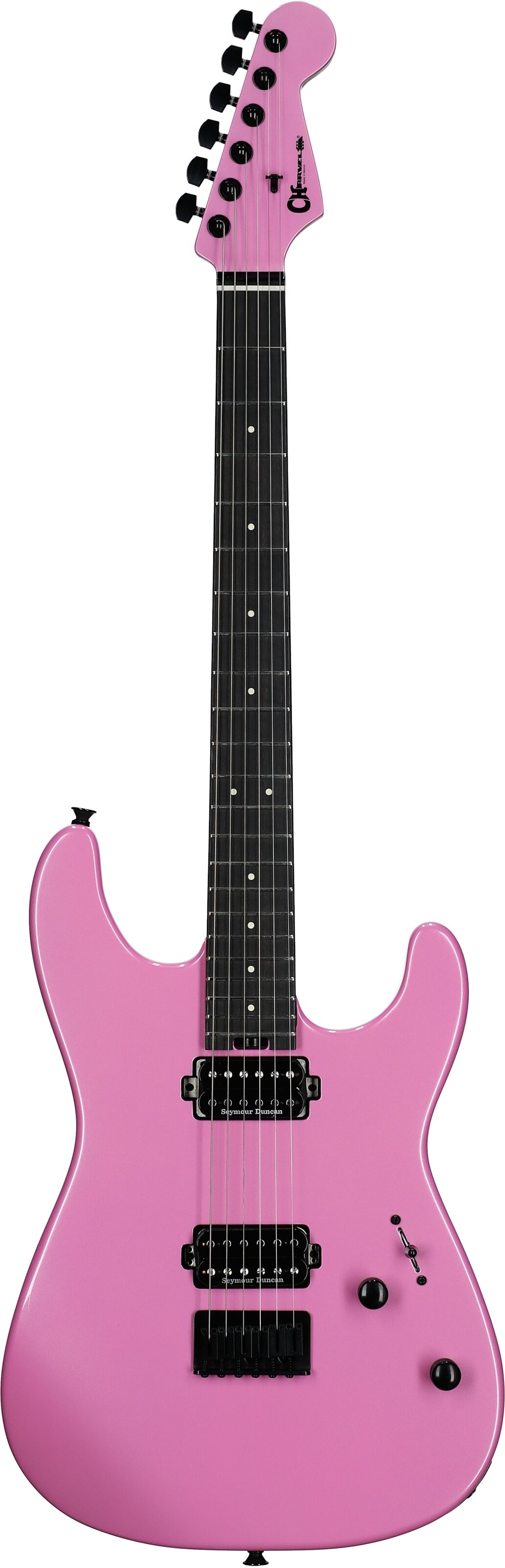 Charvel Pro-Mod Plus SD1 HH HT Electric Guitar, with Ebony Fingerboard, Platinum Pink, Full Straight Front